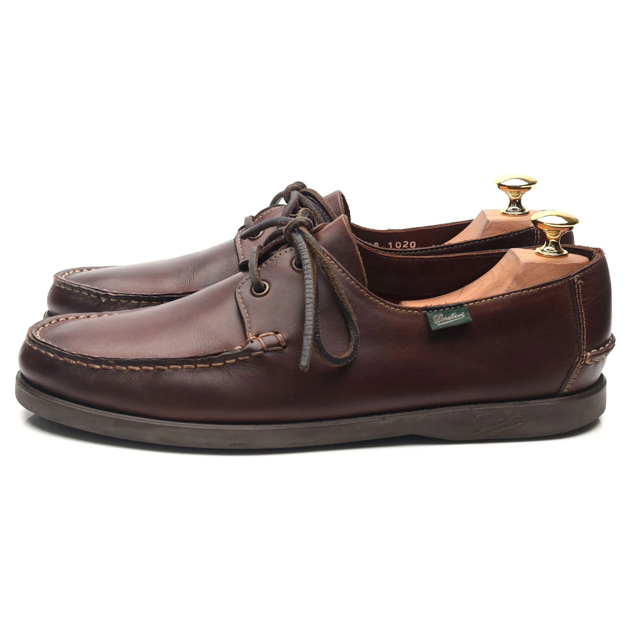 Dark Brown Leather Deck Shoes UK 9 - Image 2