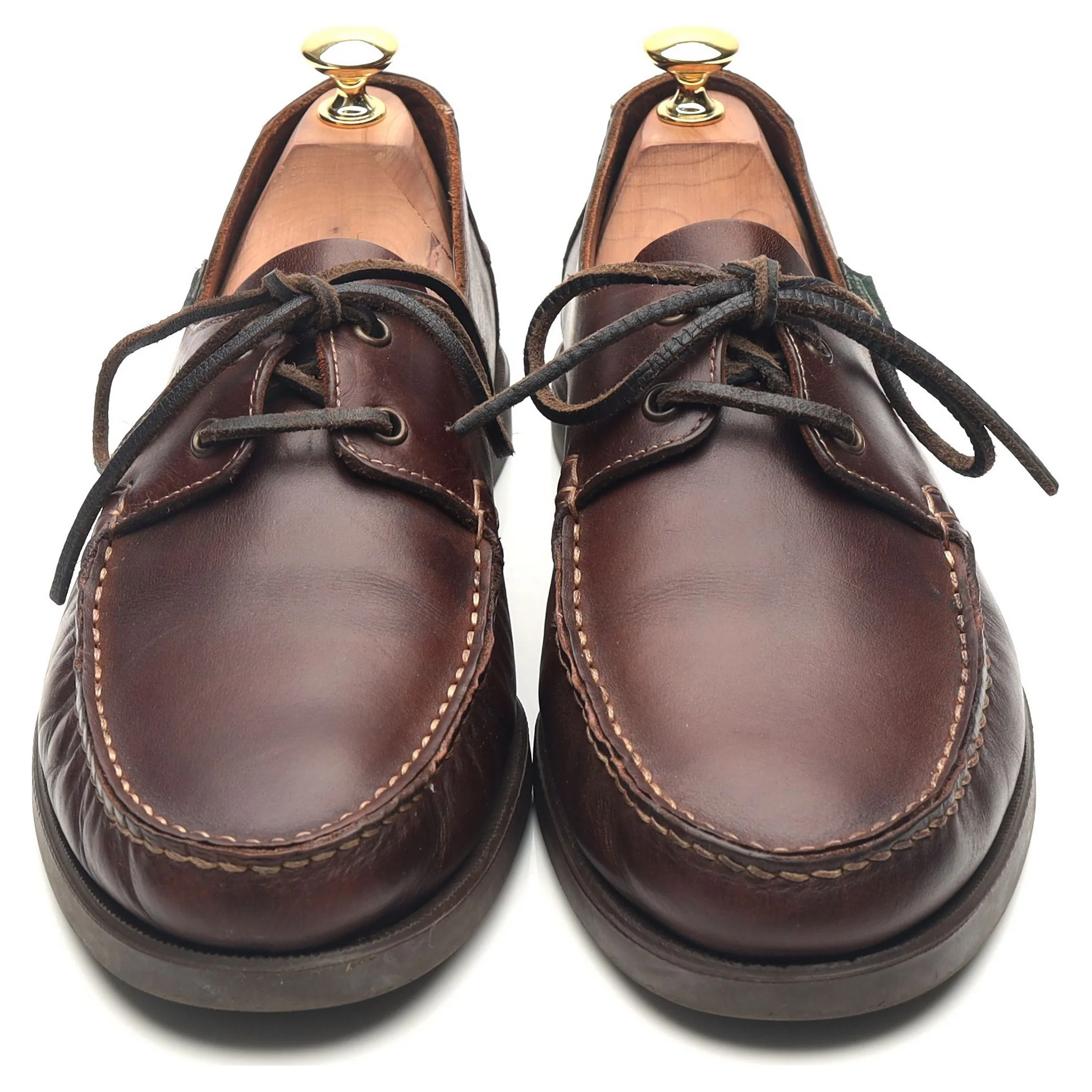 Dark Brown Leather Deck Shoes UK 9 - Image 9
