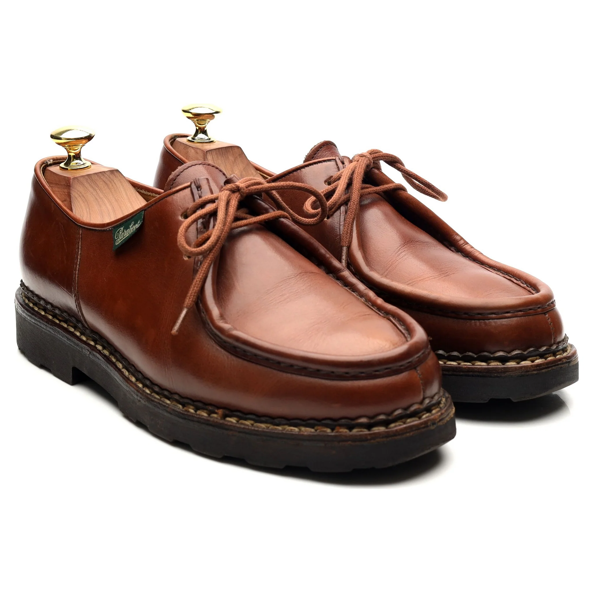 'Michael' Tan Brown Leather Apron Derby UK 7 EU 41 - Image 7