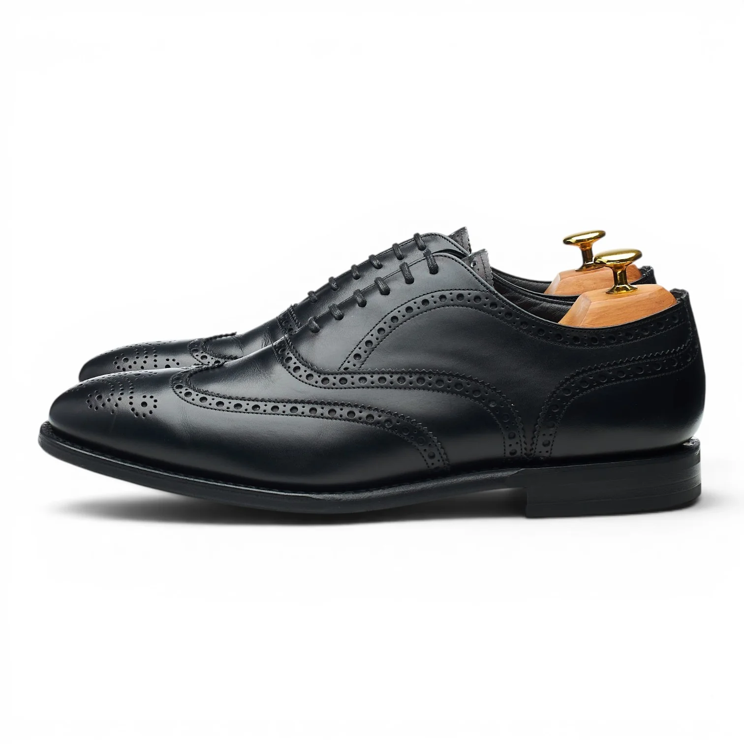 'Parkstone' Black Leather Oxford Brogues UK 8.5 F - Image 3