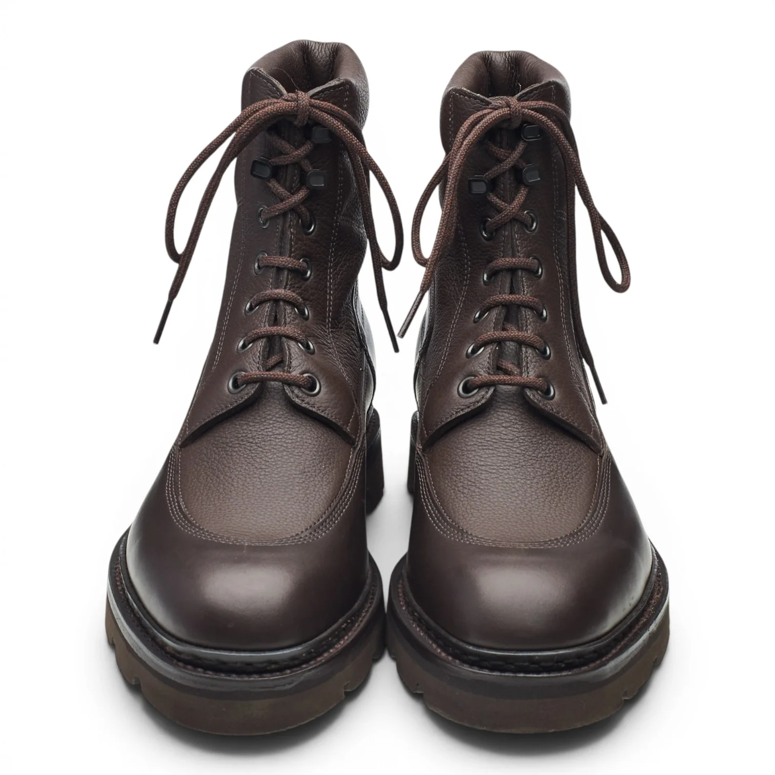 'Peak' Dark Brown Waxy Grain Leather Boots UK 6 E - Image 2