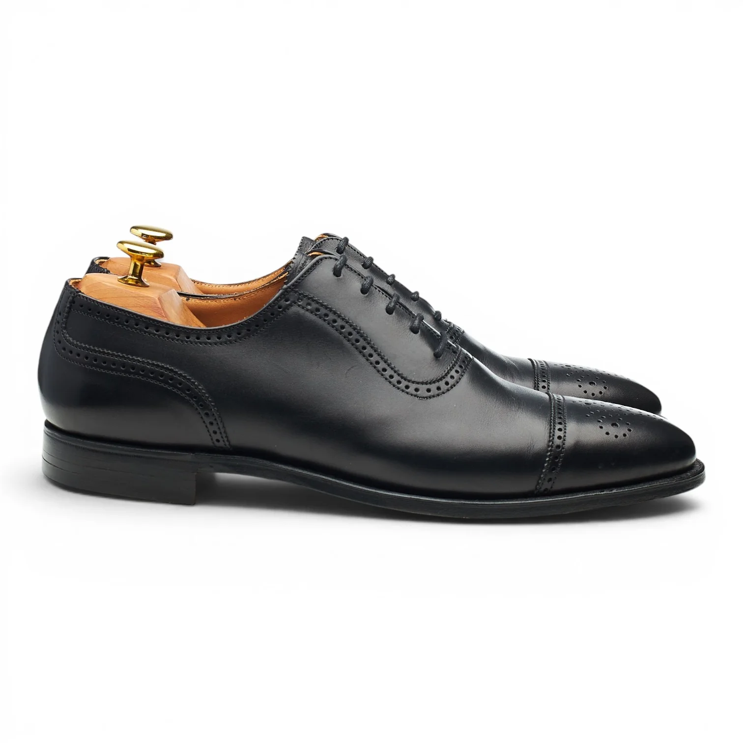 Peal & Co Black Leather Oxford Brogues UK 8.5 US 9.5 D