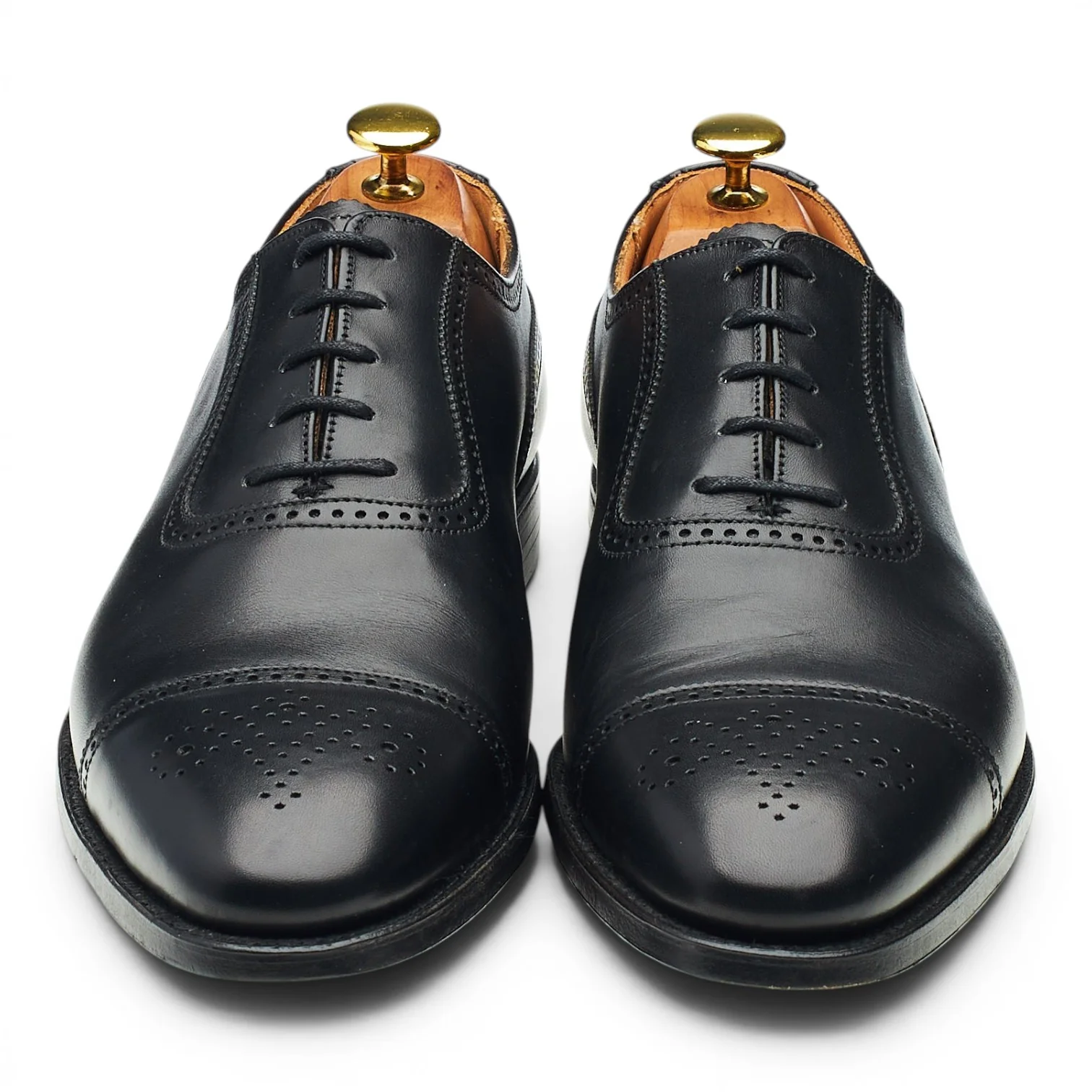 Peal & Co Black Leather Oxford Brogues UK 8.5 US 9.5 D - Image 2