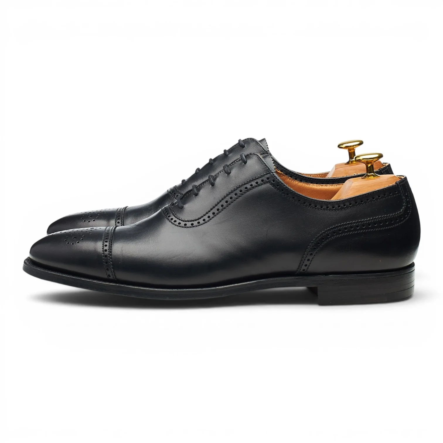 Peal & Co Black Leather Oxford Brogues UK 8.5 US 9.5 D - Image 3