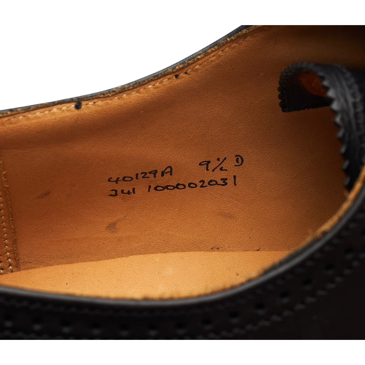 Peal & Co Black Leather Oxford Brogues UK 8.5 US 9.5 D - Image 7