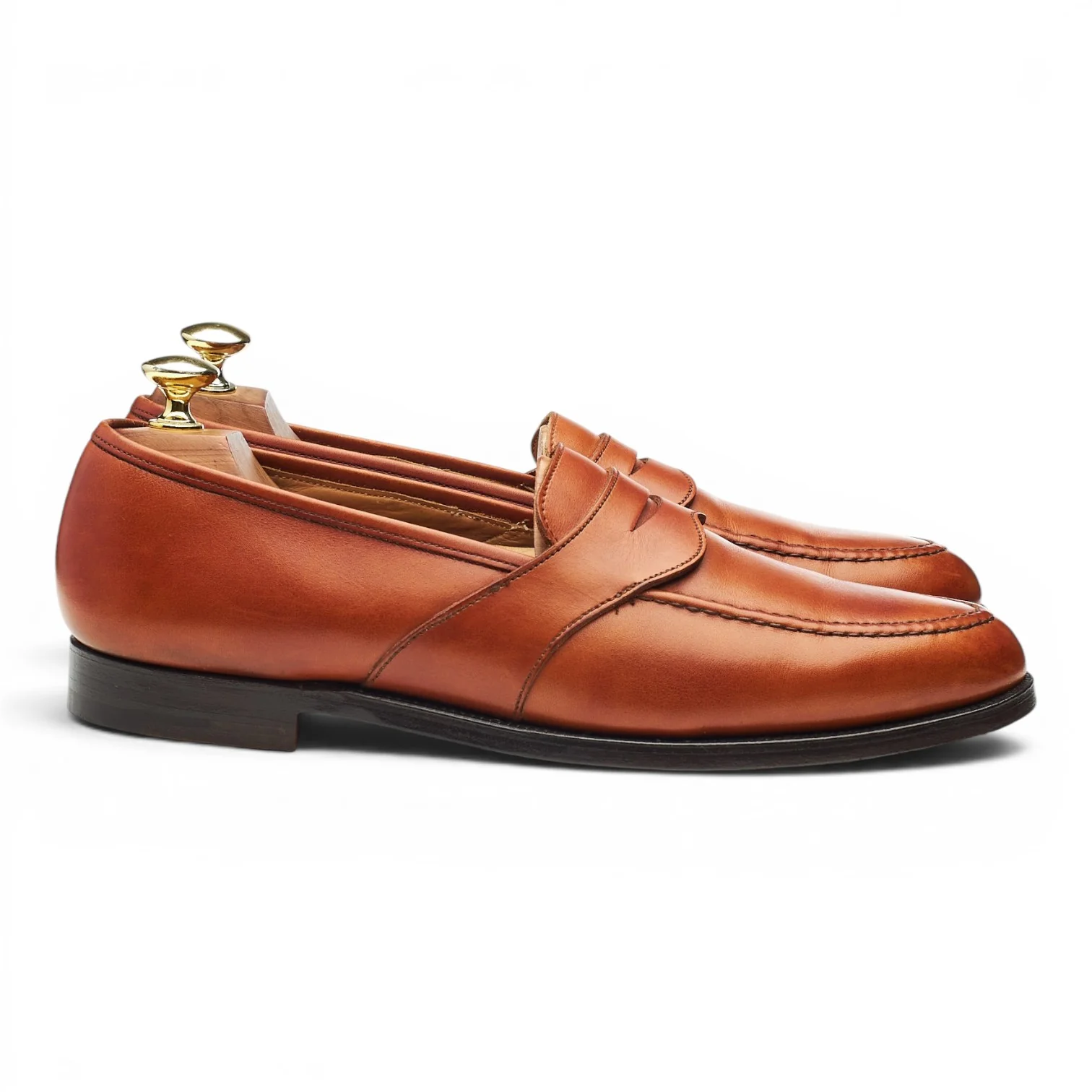Peal & Co. Tan Brown Leather Loafers UK 8 US 9 D