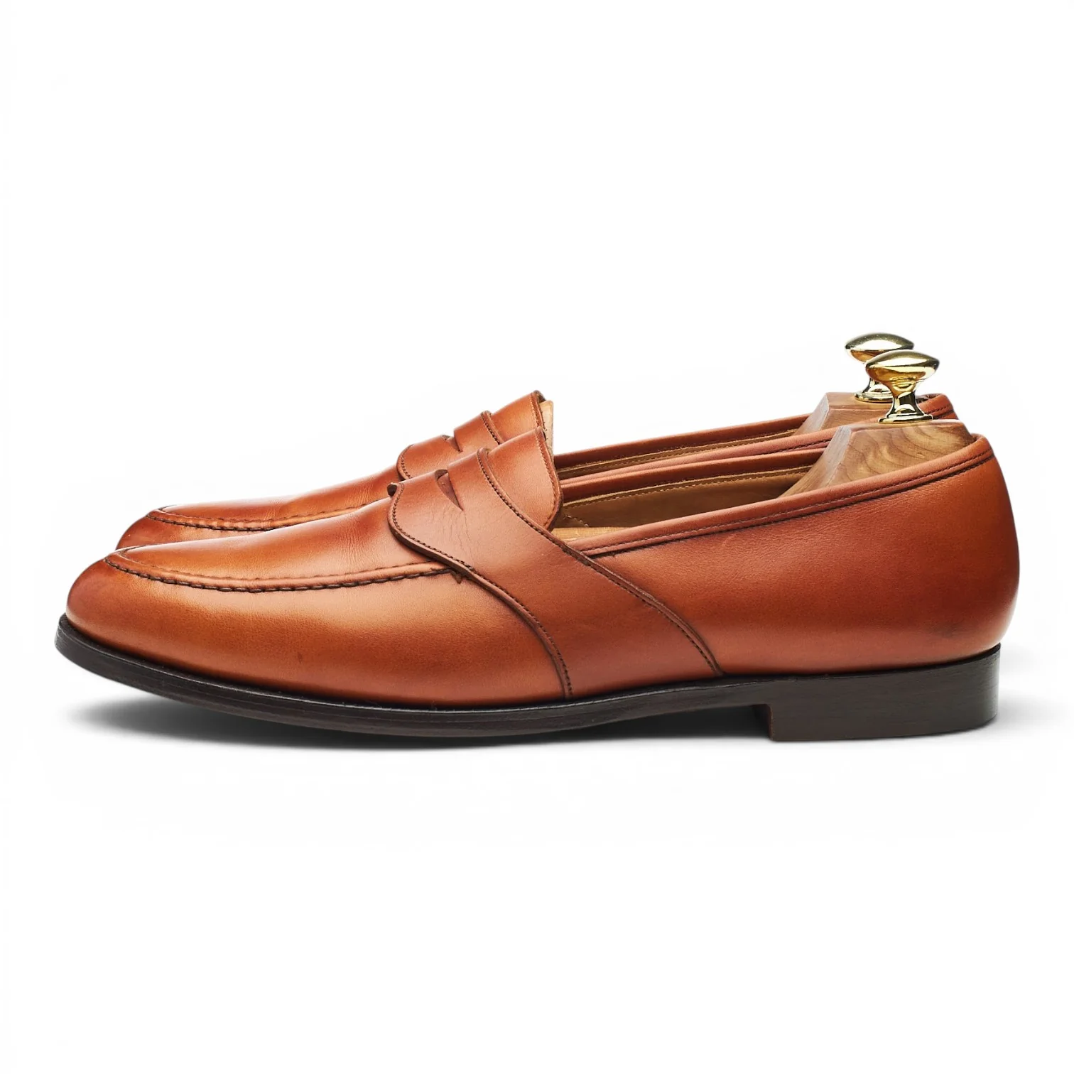 Peal & Co. Tan Brown Leather Loafers UK 8 US 9 D - Image 3