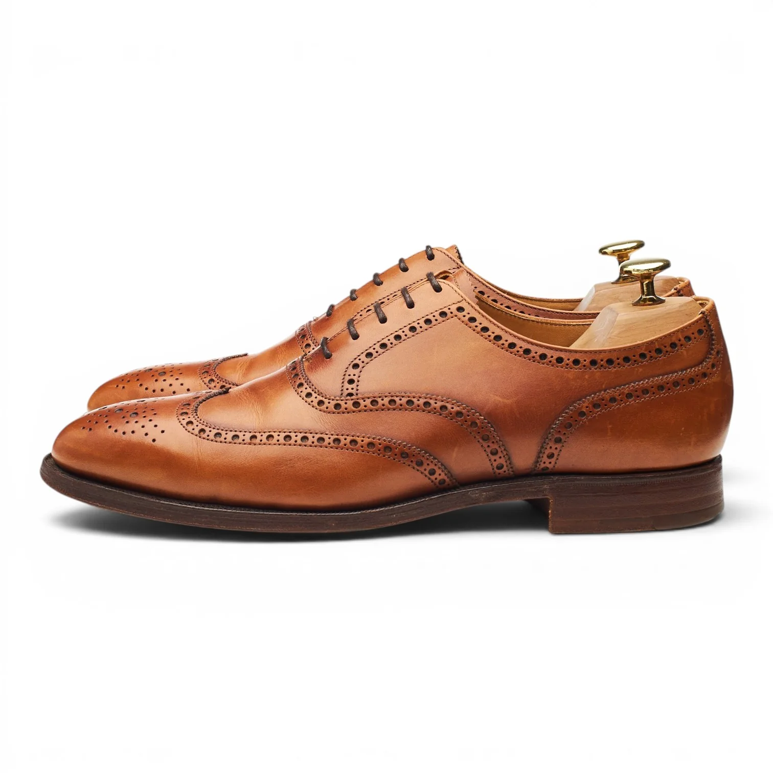 Poulson Skone & Co. Tan Brown Leather Oxford Brogues UK 8.5 US 9 D - Image 3