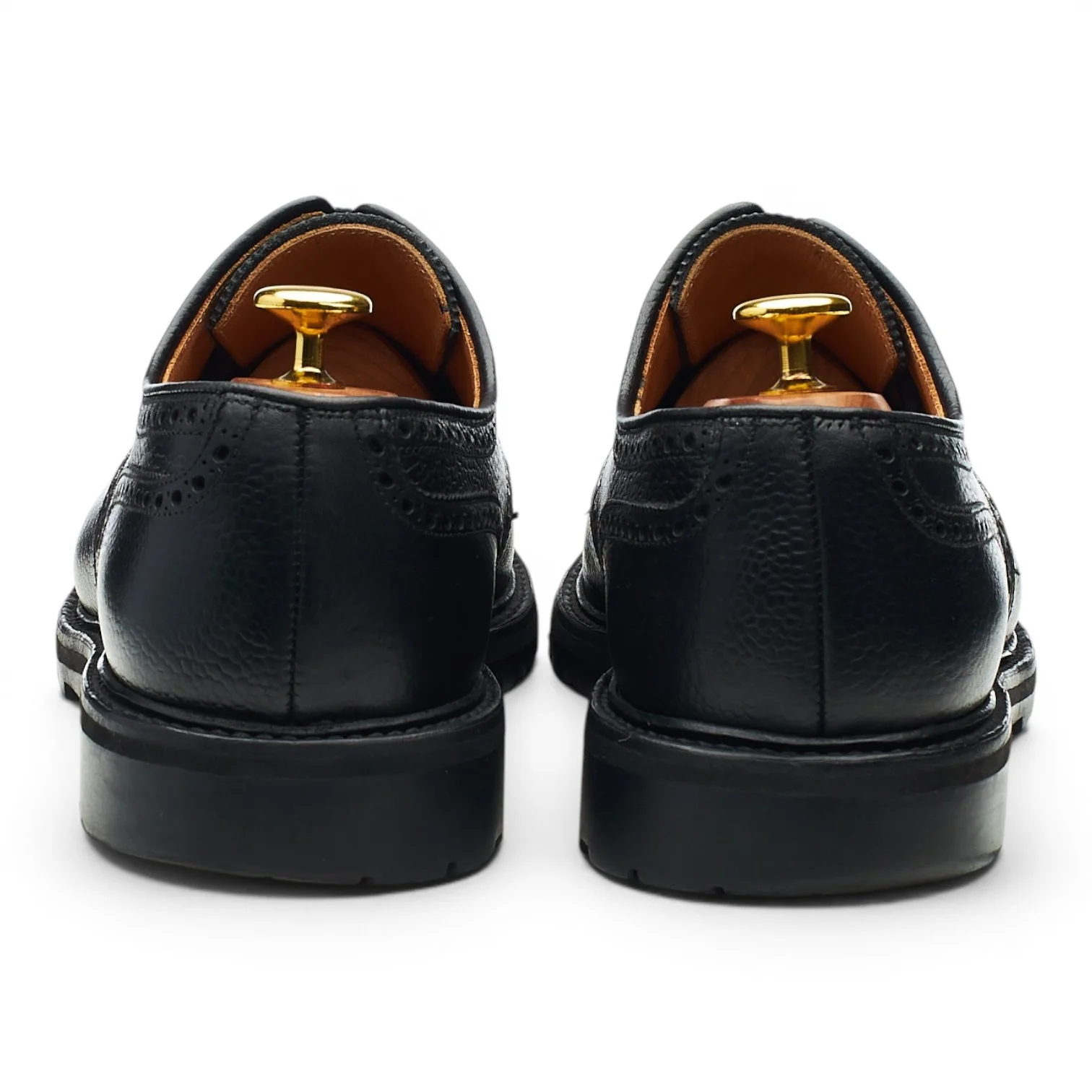 'Pembroke' Black Grain Leather Derby Brogues UK 8 E - Image 4