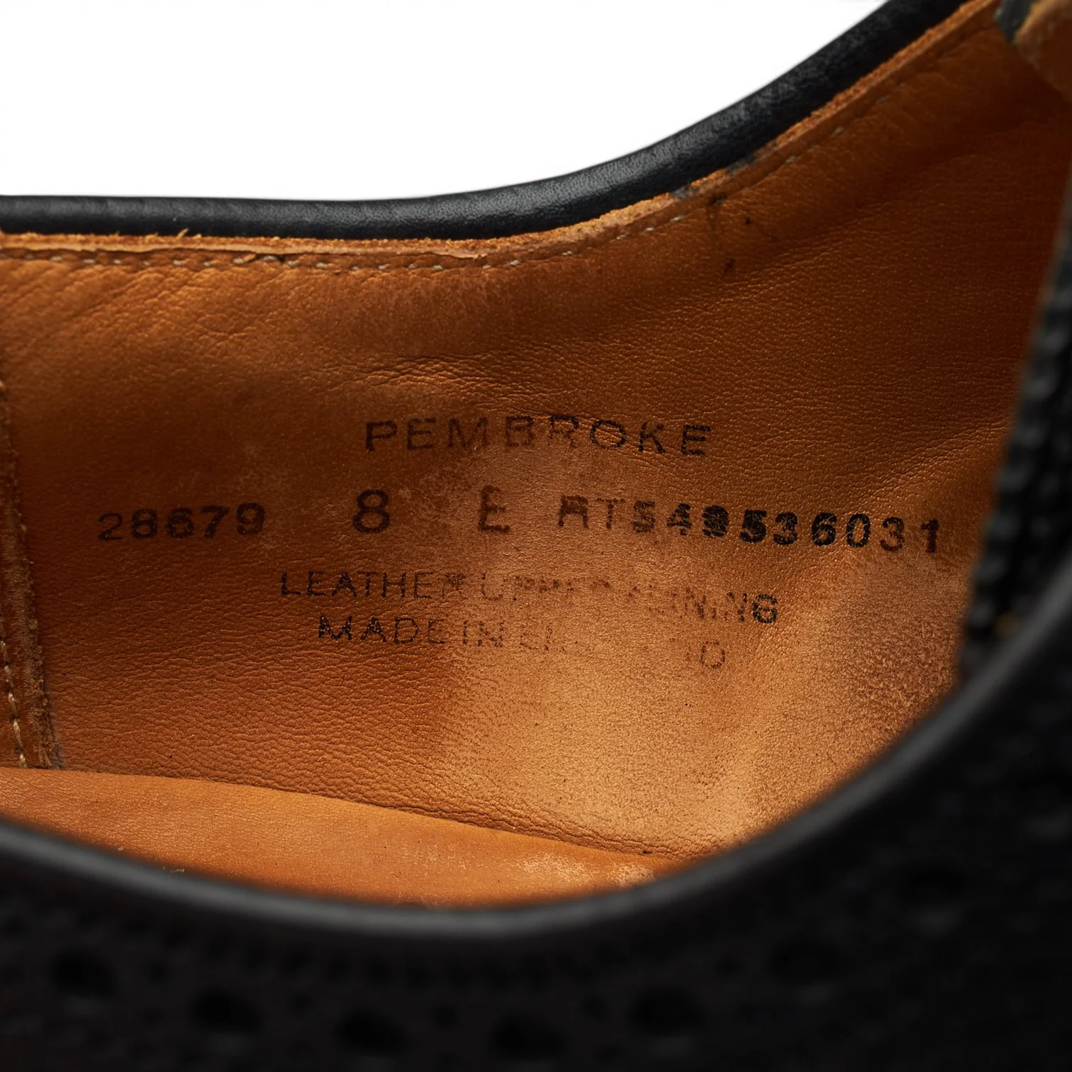 'Pembroke' Black Grain Leather Derby Brogues UK 8 E - Image 7