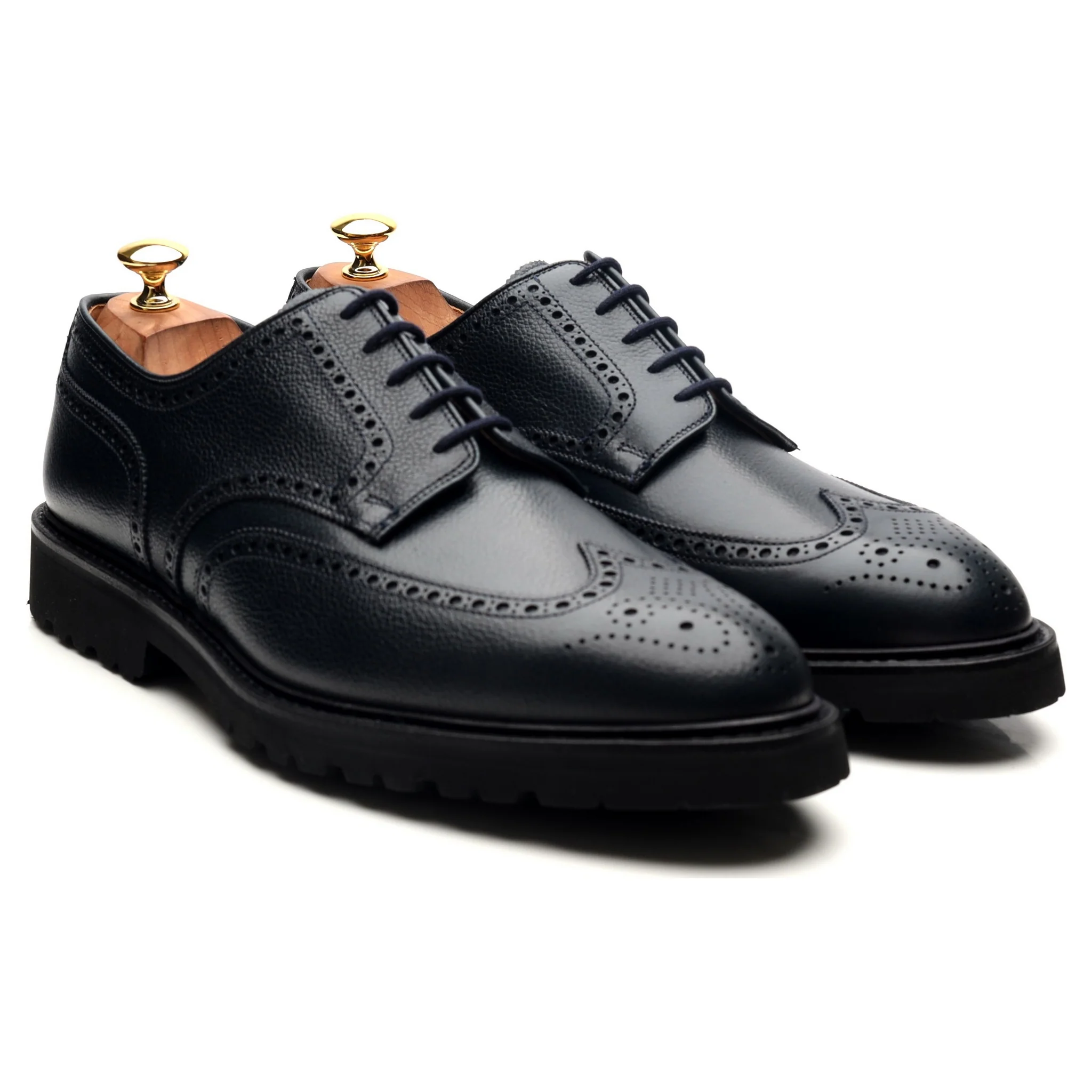 'Pembroke' Navy Blue Leather Derby Brogues UK 10 E - Image 7