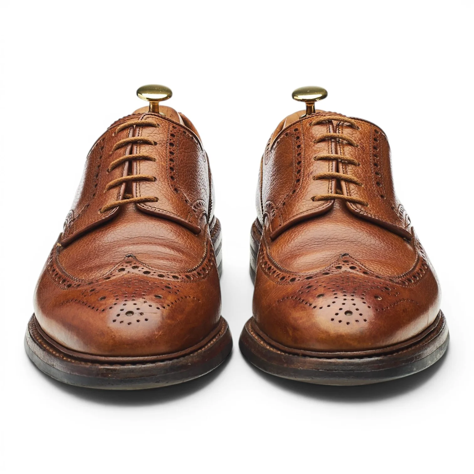 'Pembroke' Tan Brown Grain Leather Derby Brogues UK 8.5 E - Image 2