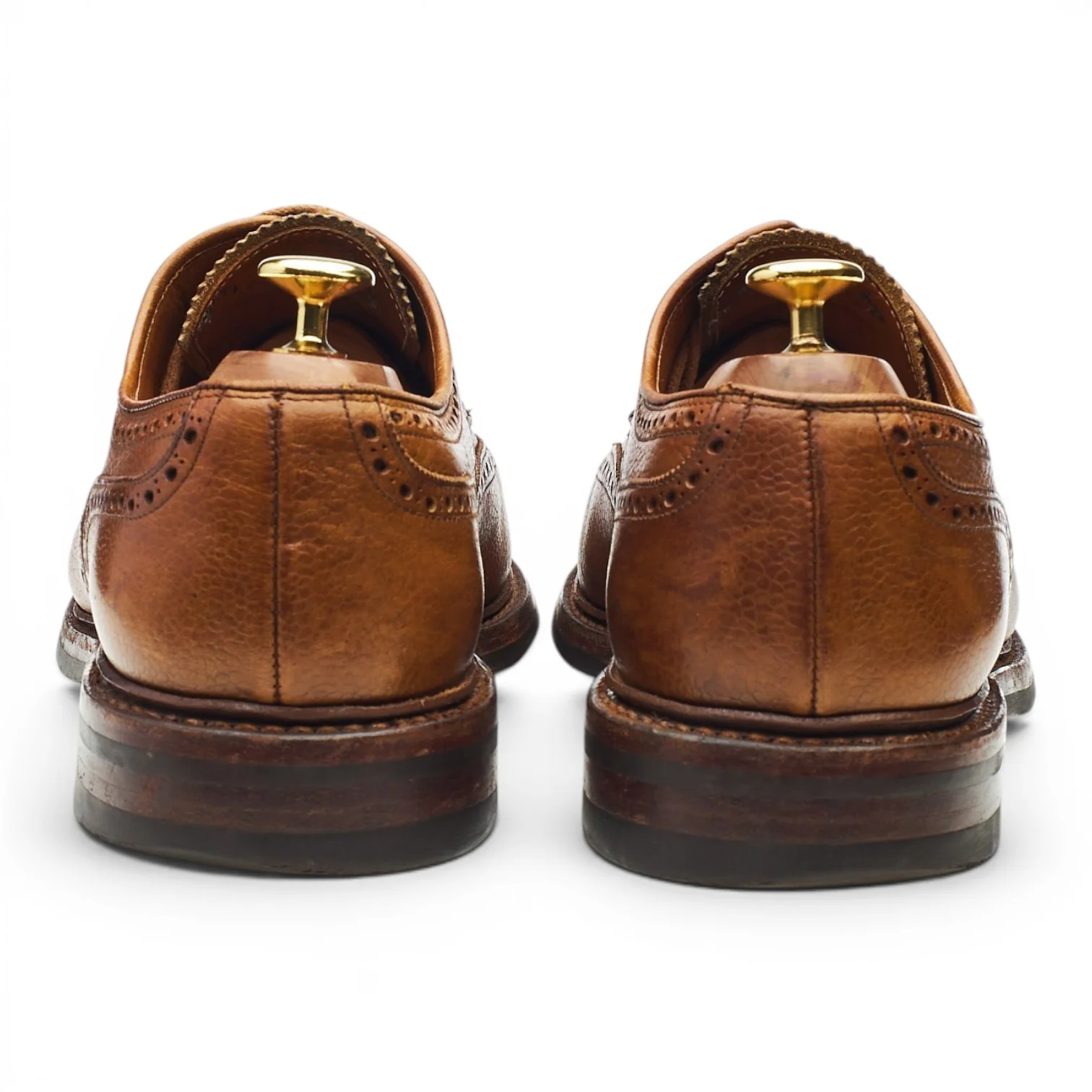 'Pembroke' Tan Brown Grain Leather Derby Brogues UK 8.5 E - Image 4