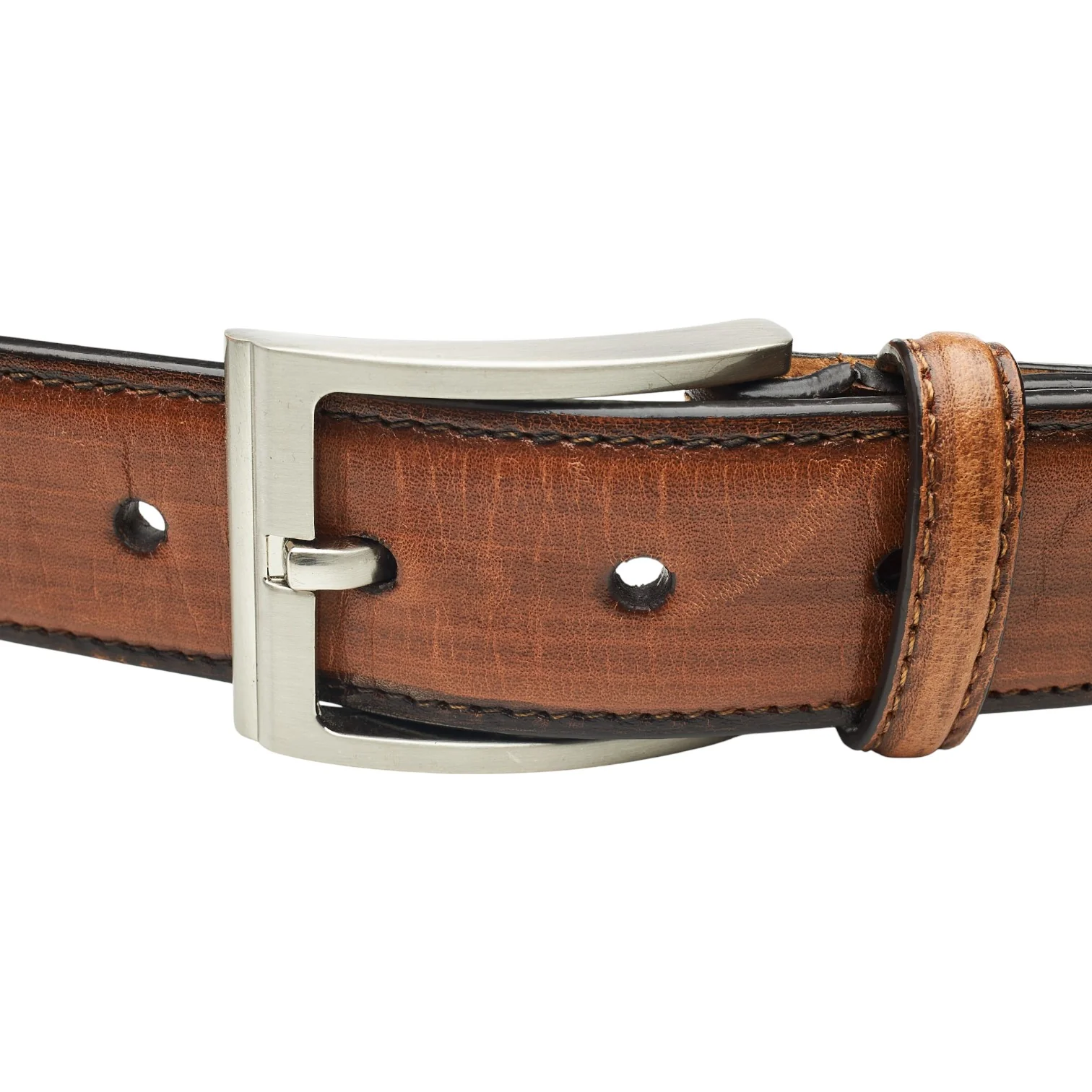 'Philip' Tan Brown Leather Belt 36" - Image 2