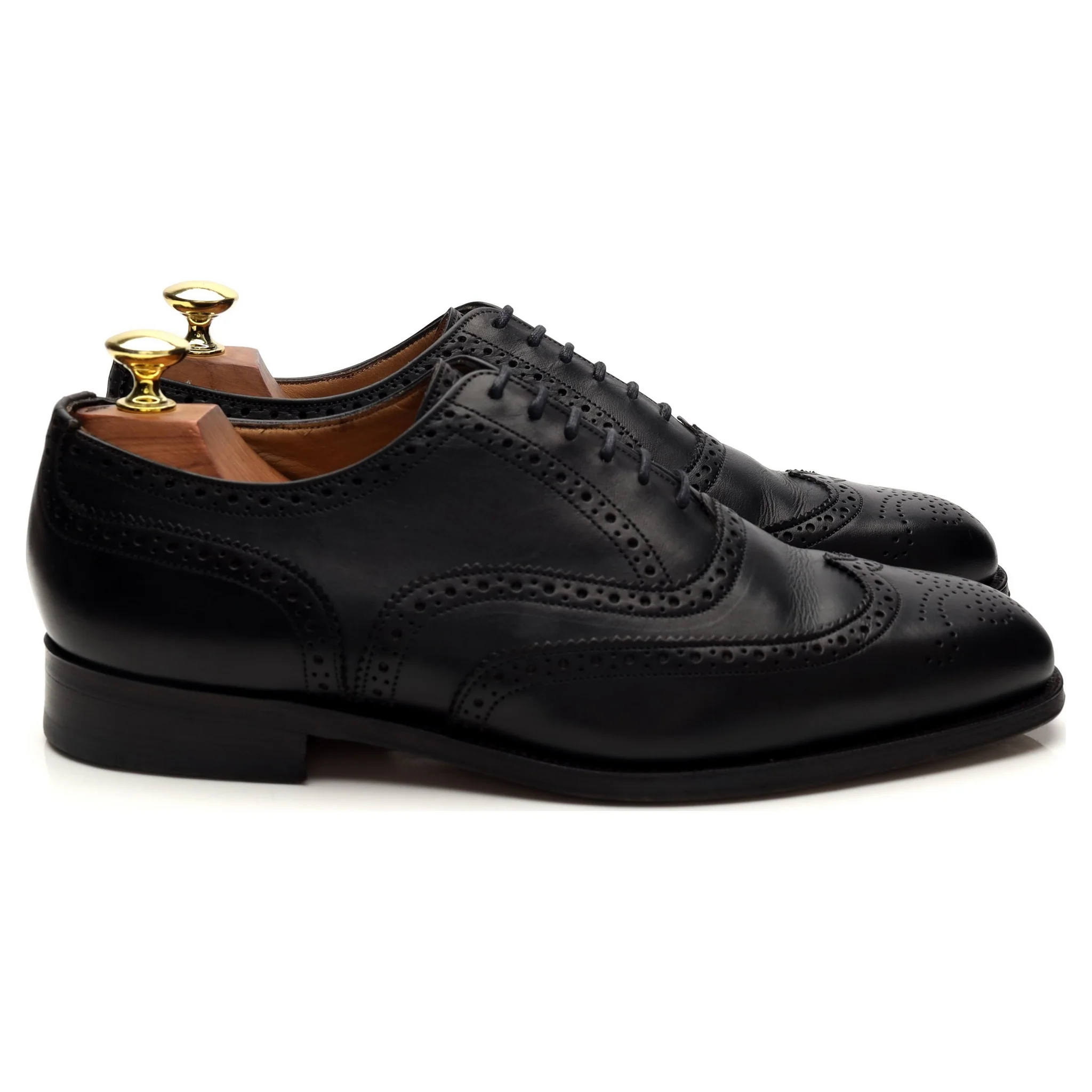 'Piccadilly' Black Leather Oxford Brogues UK 7