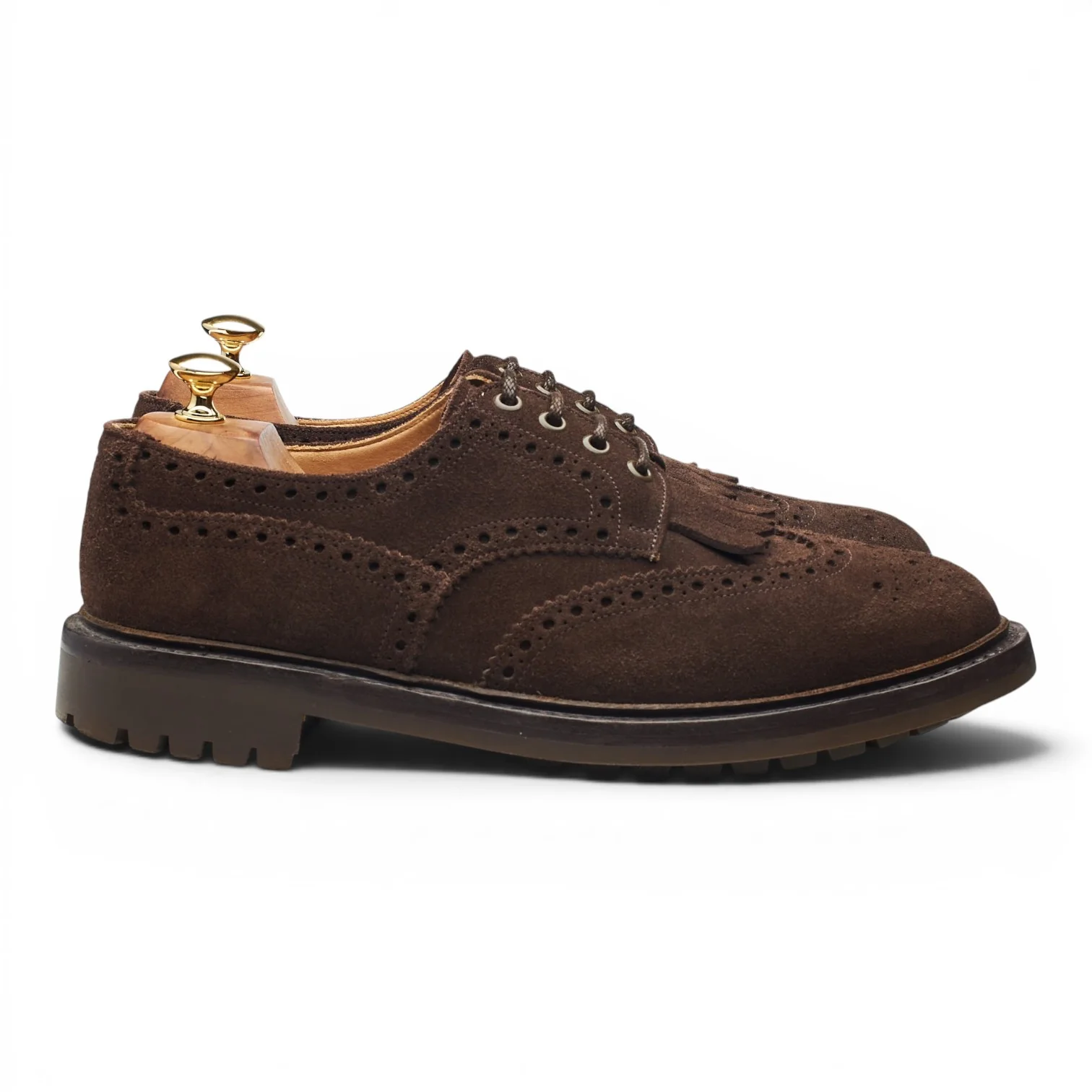 'Plowden' Dark Brown Suede Derby Brogues UK 9.5 G