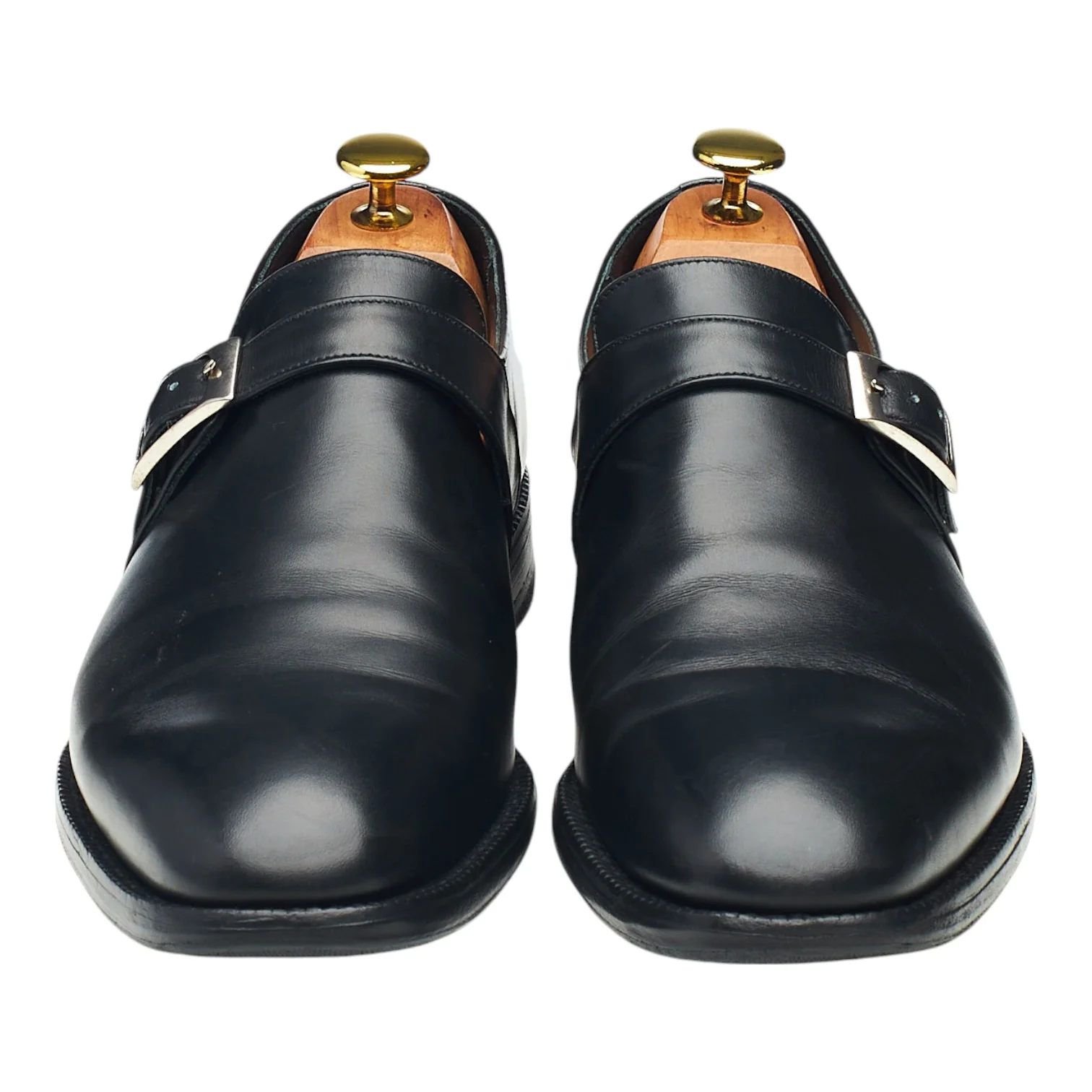 'Presley' Black Leather Monk Strap UK 8 F - Image 2