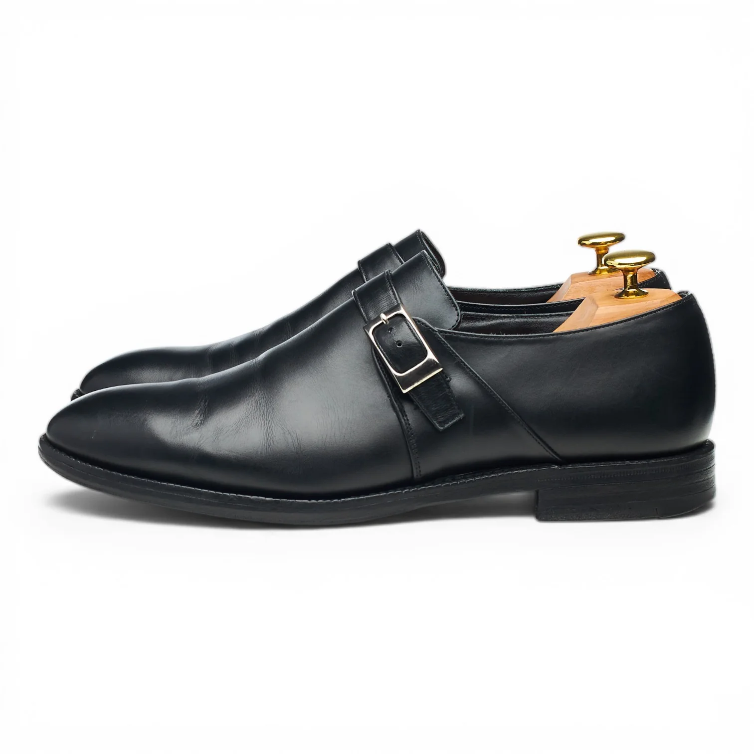 'Presley' Black Leather Monk Strap UK 8 F - Image 3