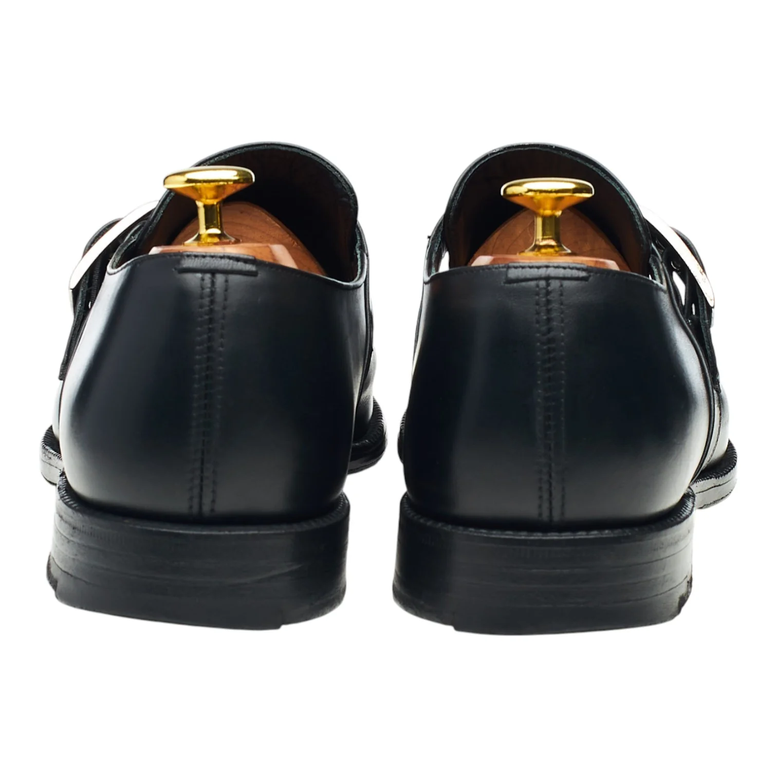 'Presley' Black Leather Monk Strap UK 8 F - Image 4