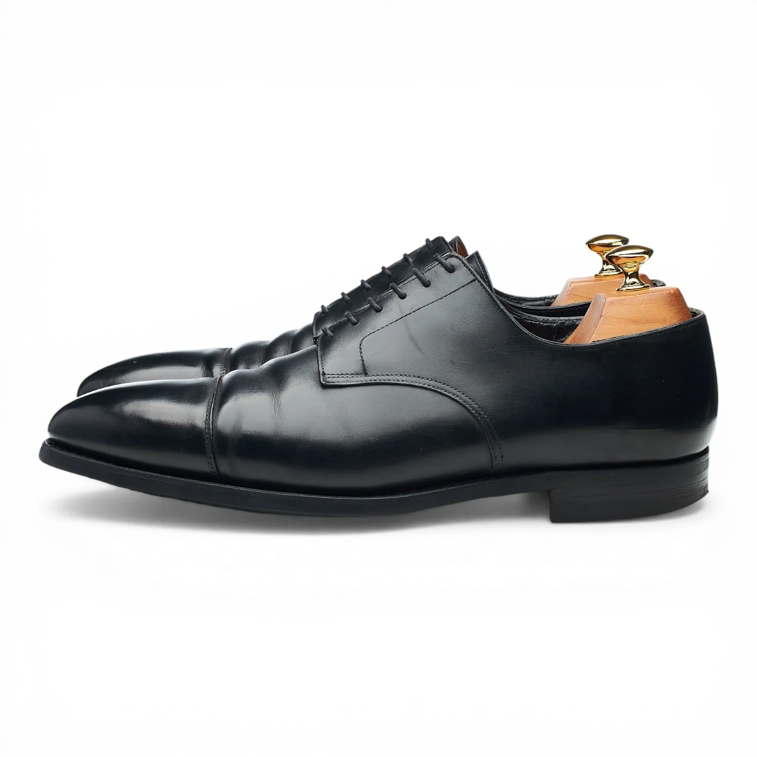 'Prestwood' Black Leather Derby UK 10 E - Image 3