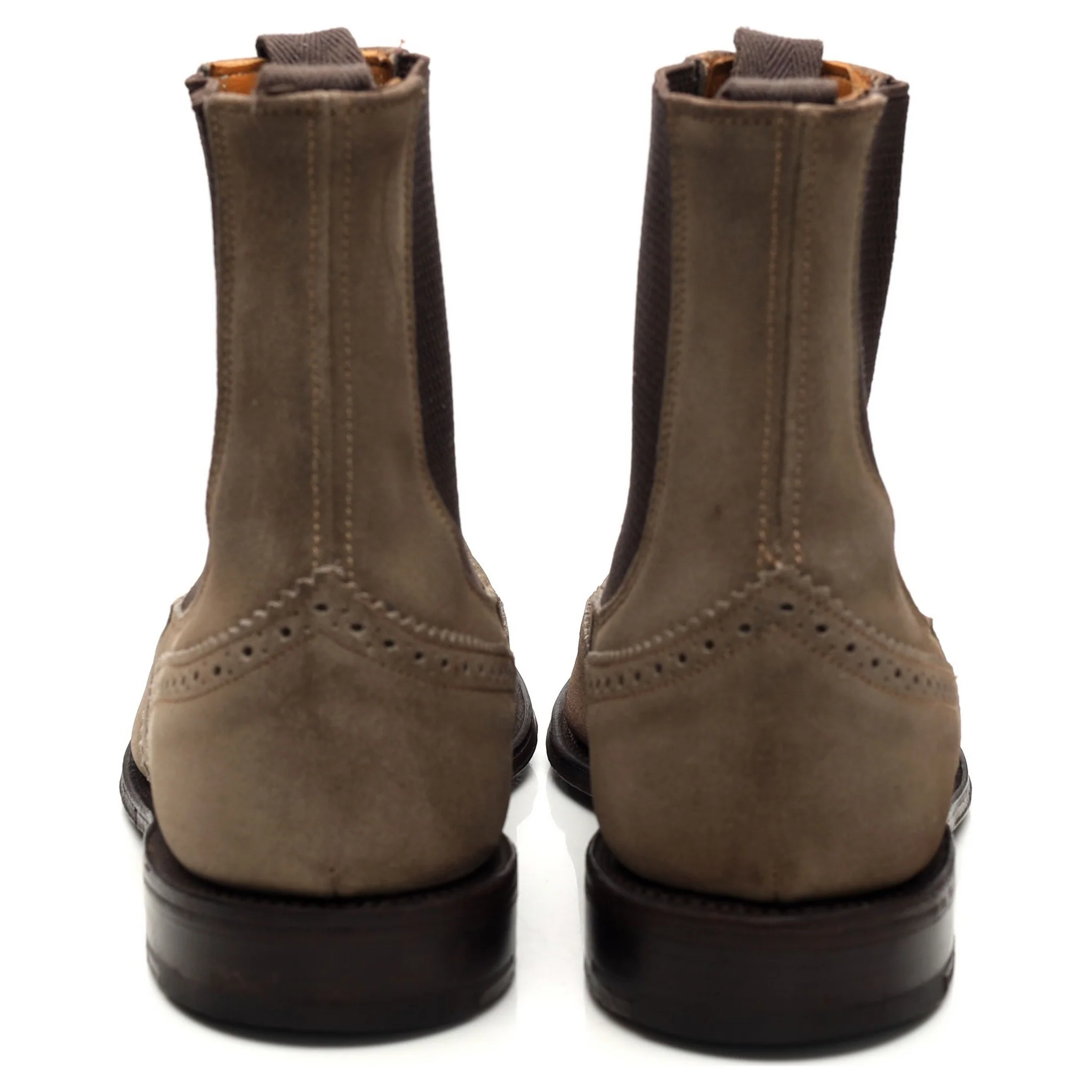 'Raimond' Stone Grey Suede Chelsea Boots Brogues UK 7 - Image 4
