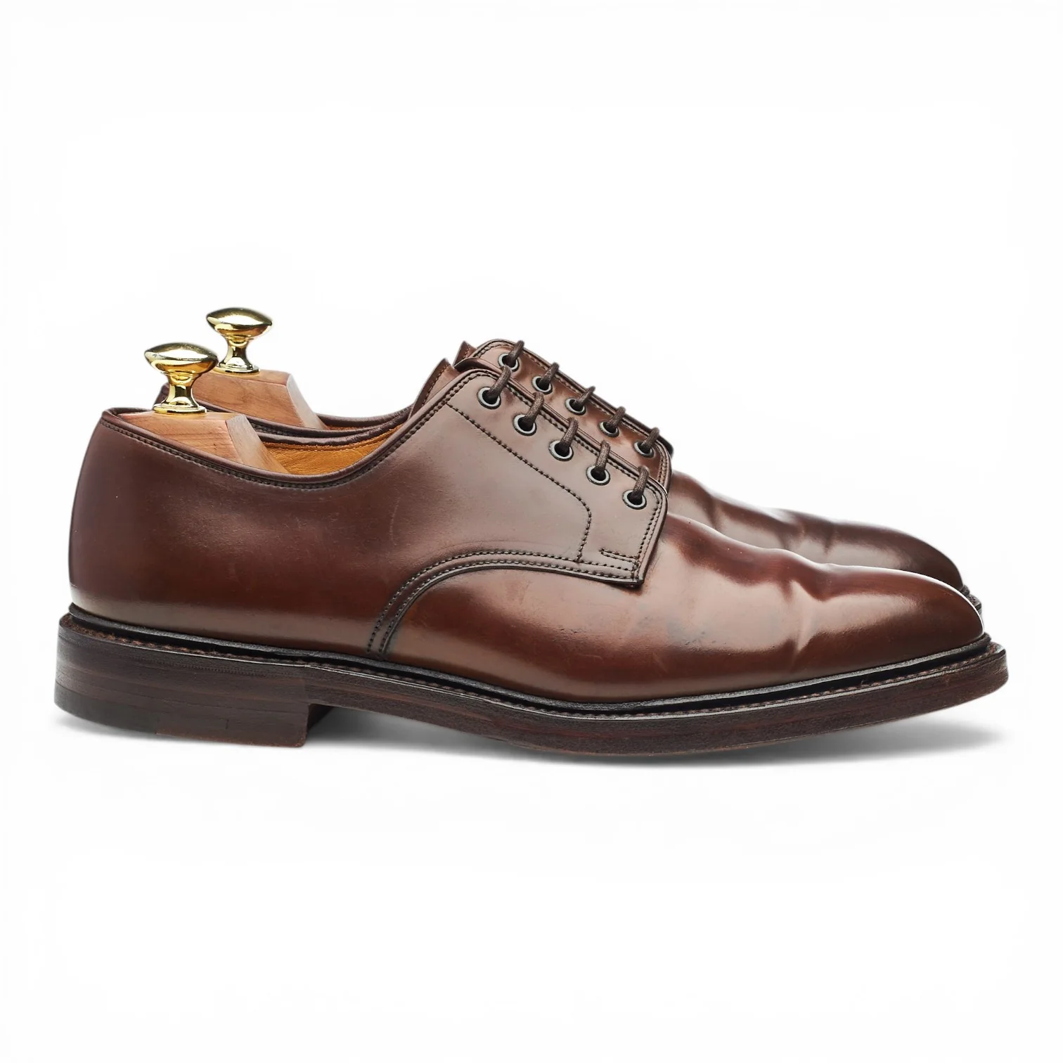 Ralph Lauren Marlow Brown Cordovan Derby UK 7.5 US 8.5 D