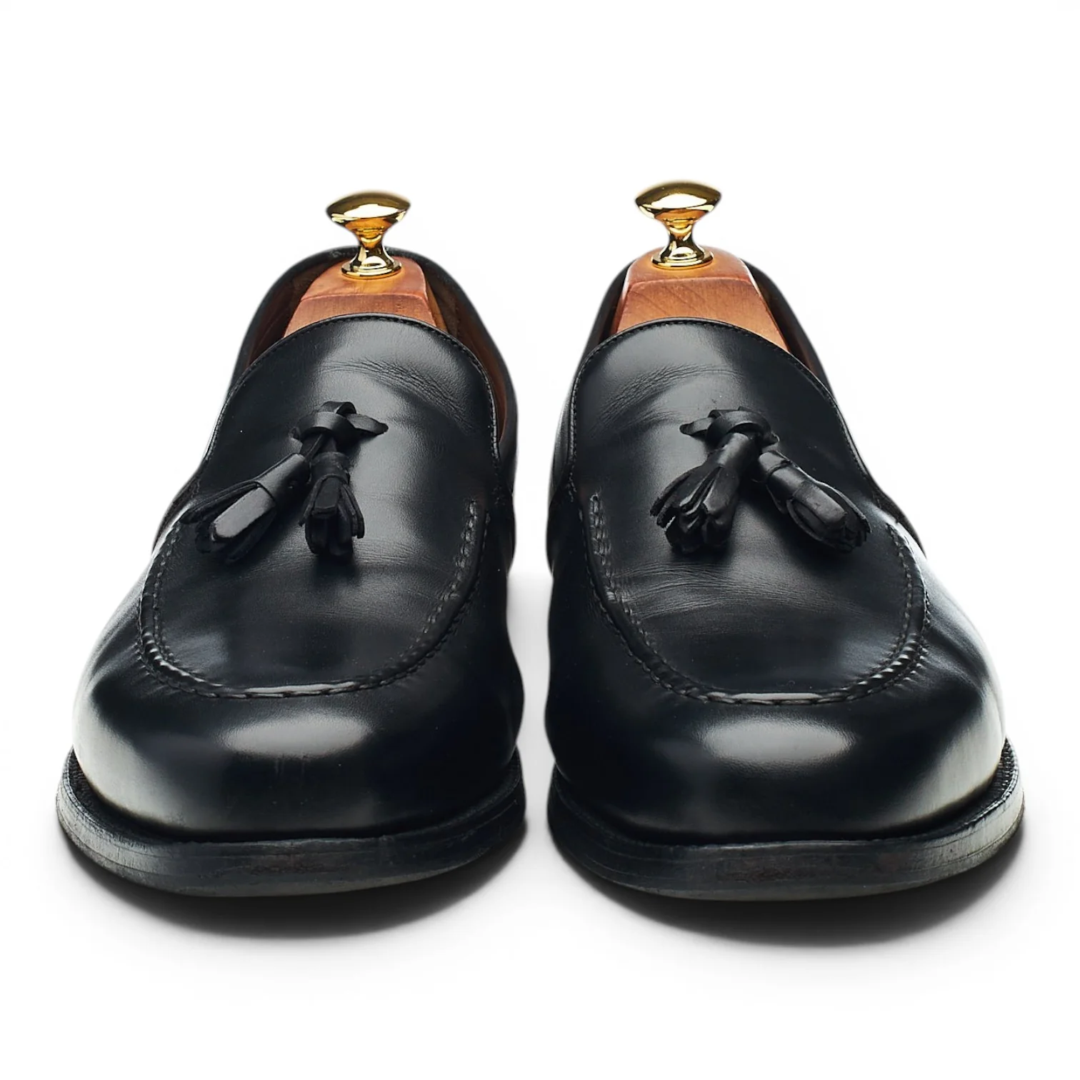 'Ramsden' Black Leather Tassel Loafers UK 10 F - Image 2
