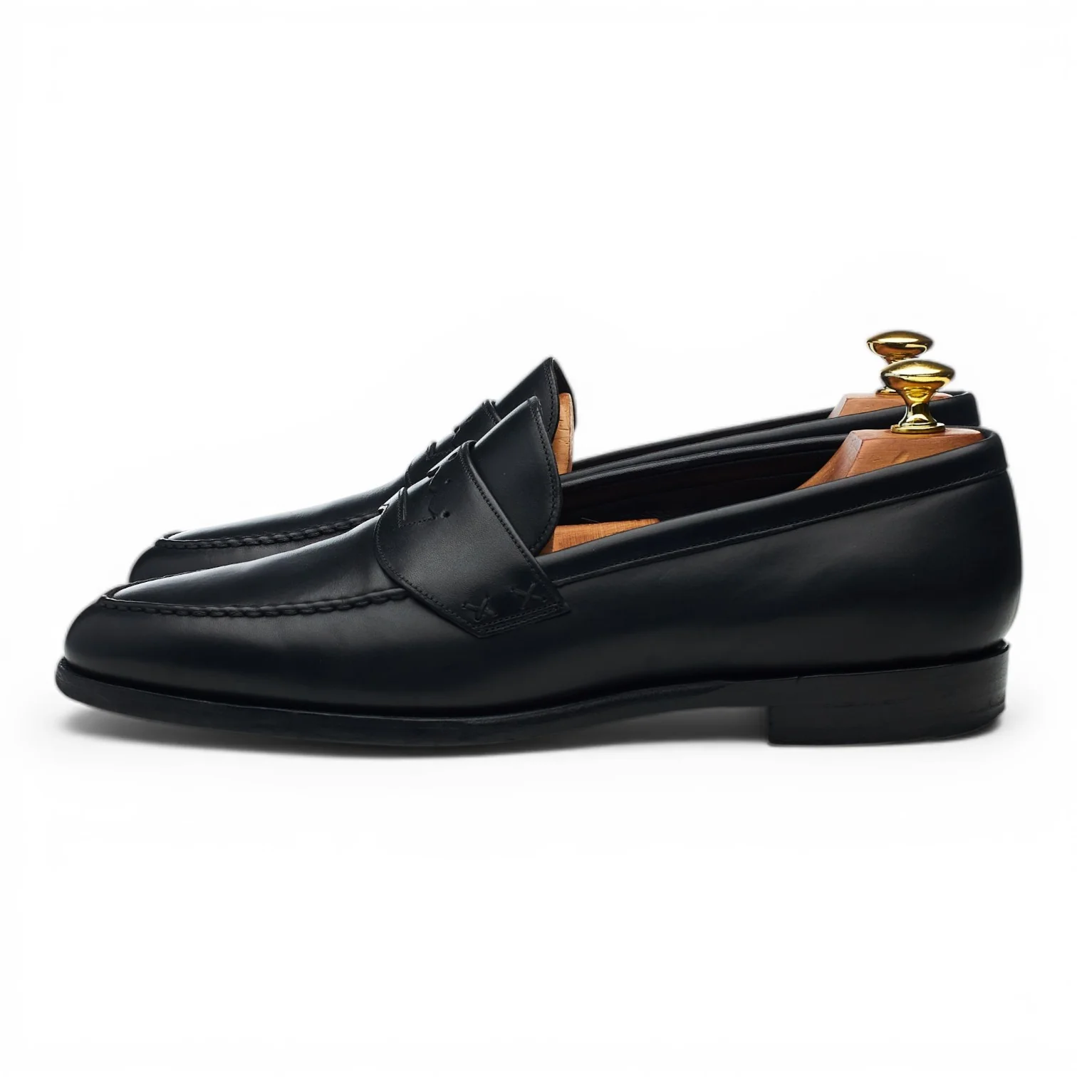 'Crown' Black Leather Loafers UK 8.5 - Image 3