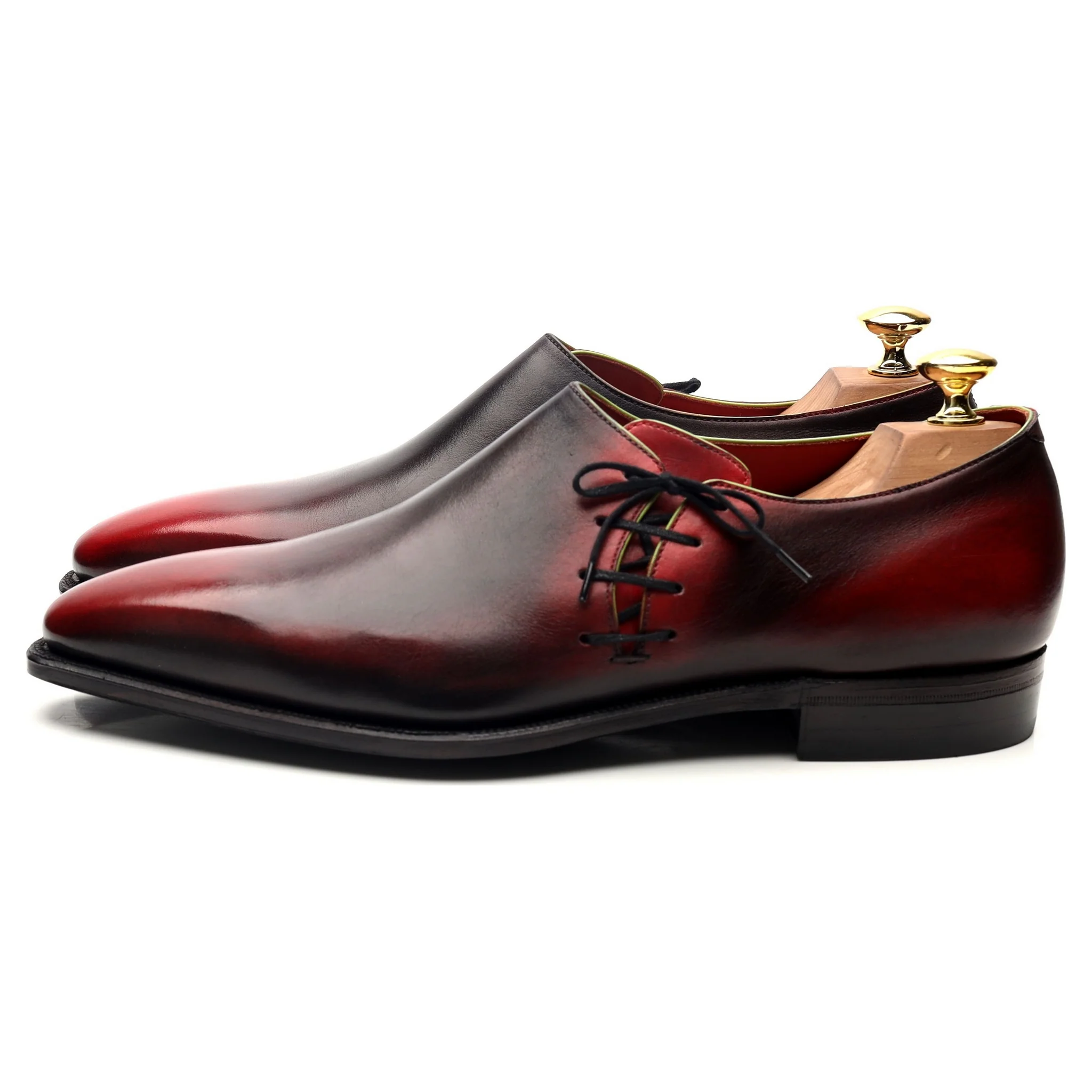 'Lateral Lace' Black Red Leather Oxford UK 8.5 E - Image 2