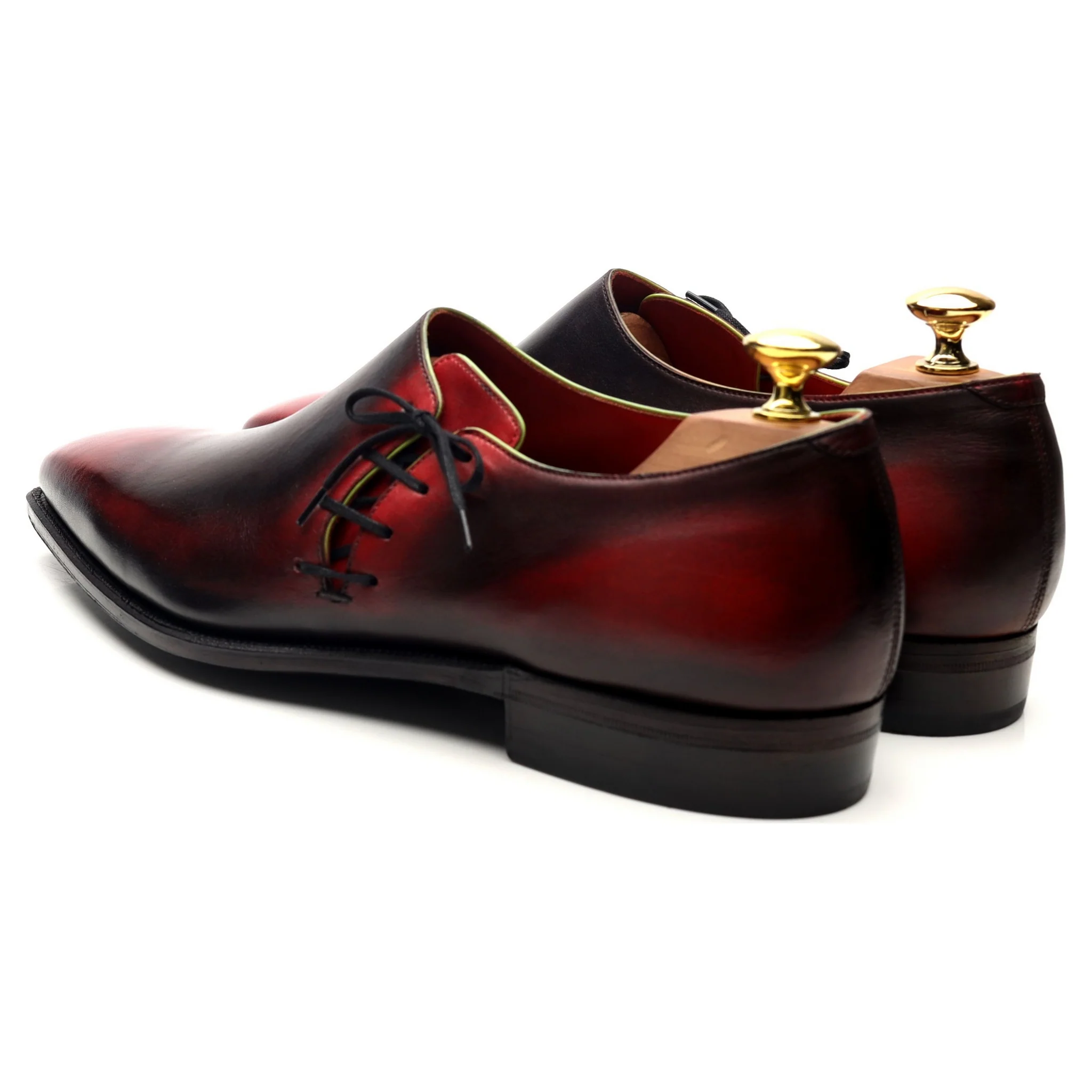 'Lateral Lace' Black Red Leather Oxford UK 8.5 E - Image 3