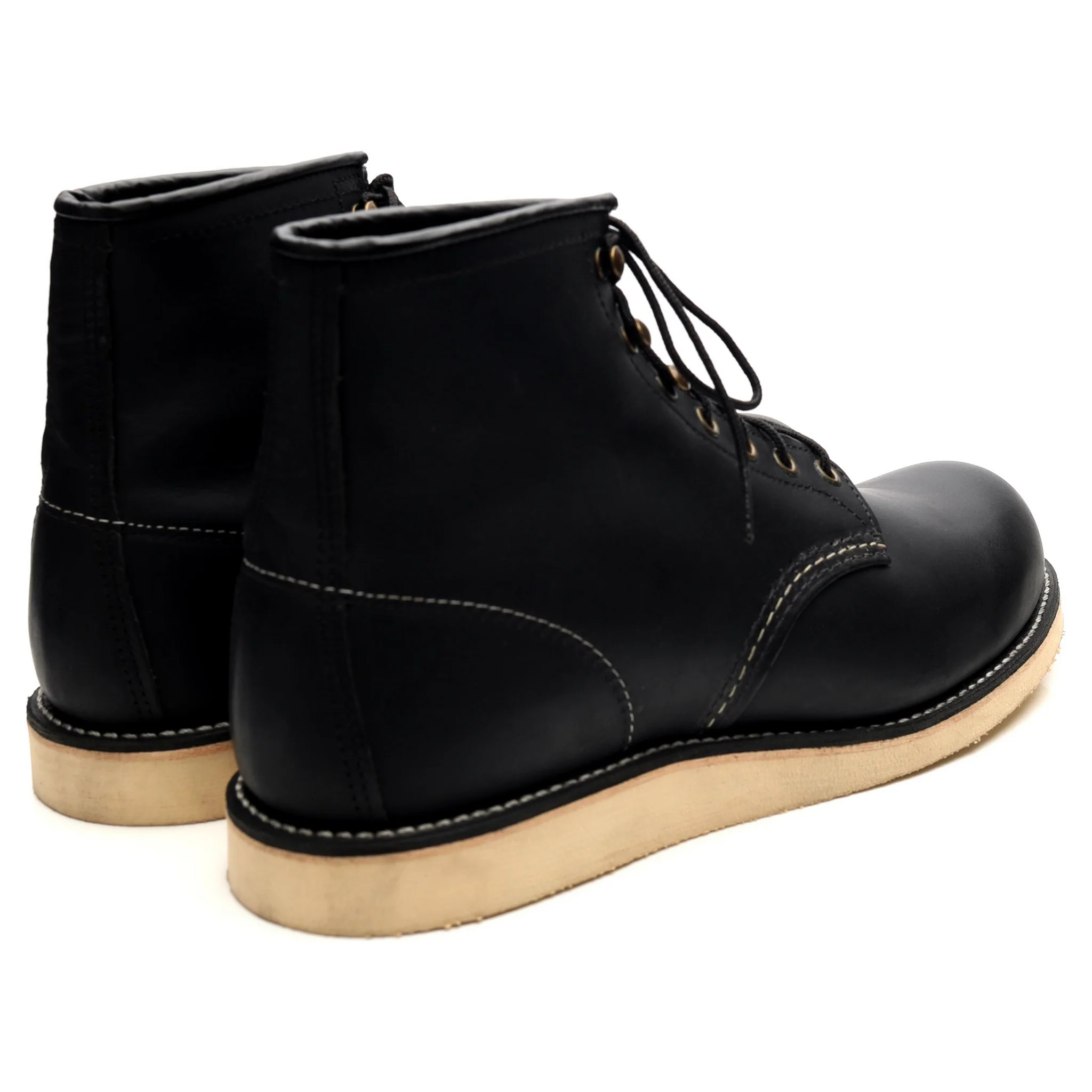 '2951' Black Leather Rover Boots UK 9.5 US 10.5 - Image 5