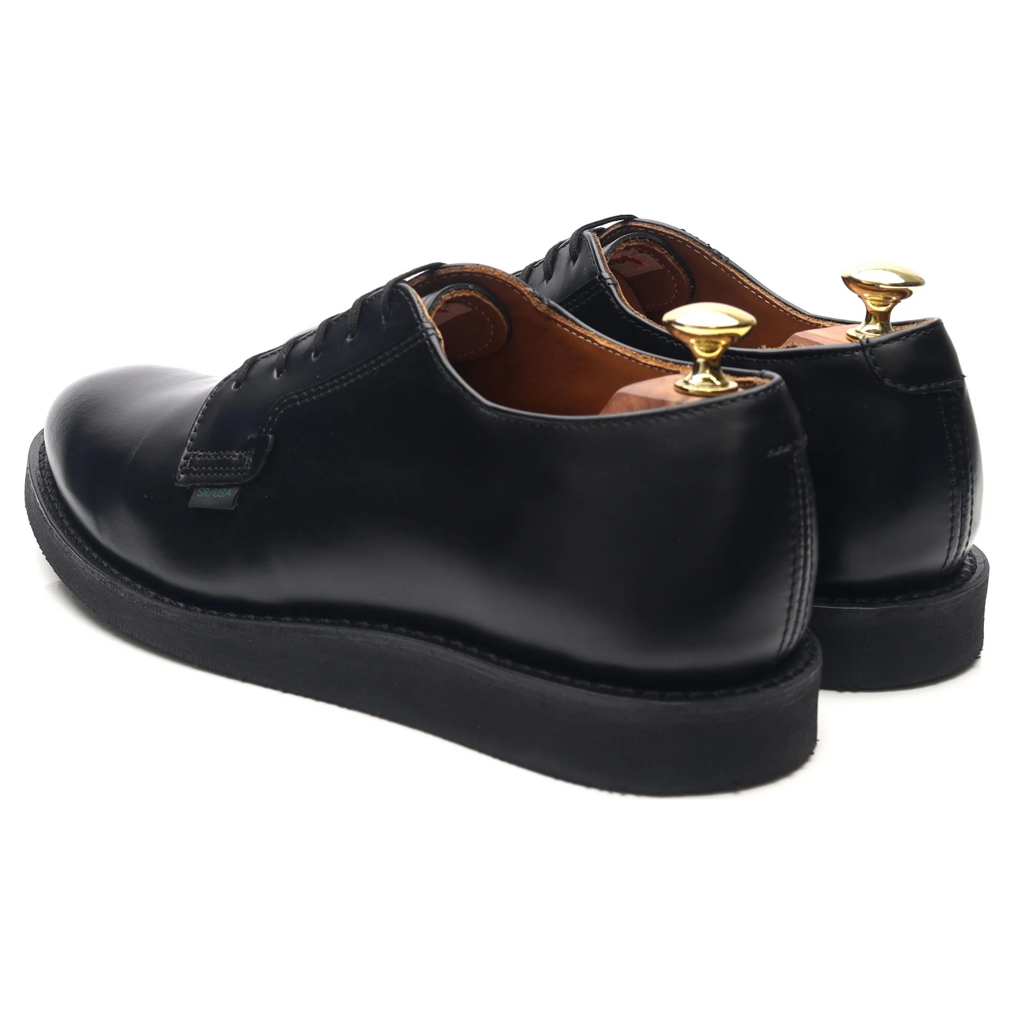 '101 Postman Oxford' Black Leather Derby Shoes UK 7.5 US 8.5 - Image 3