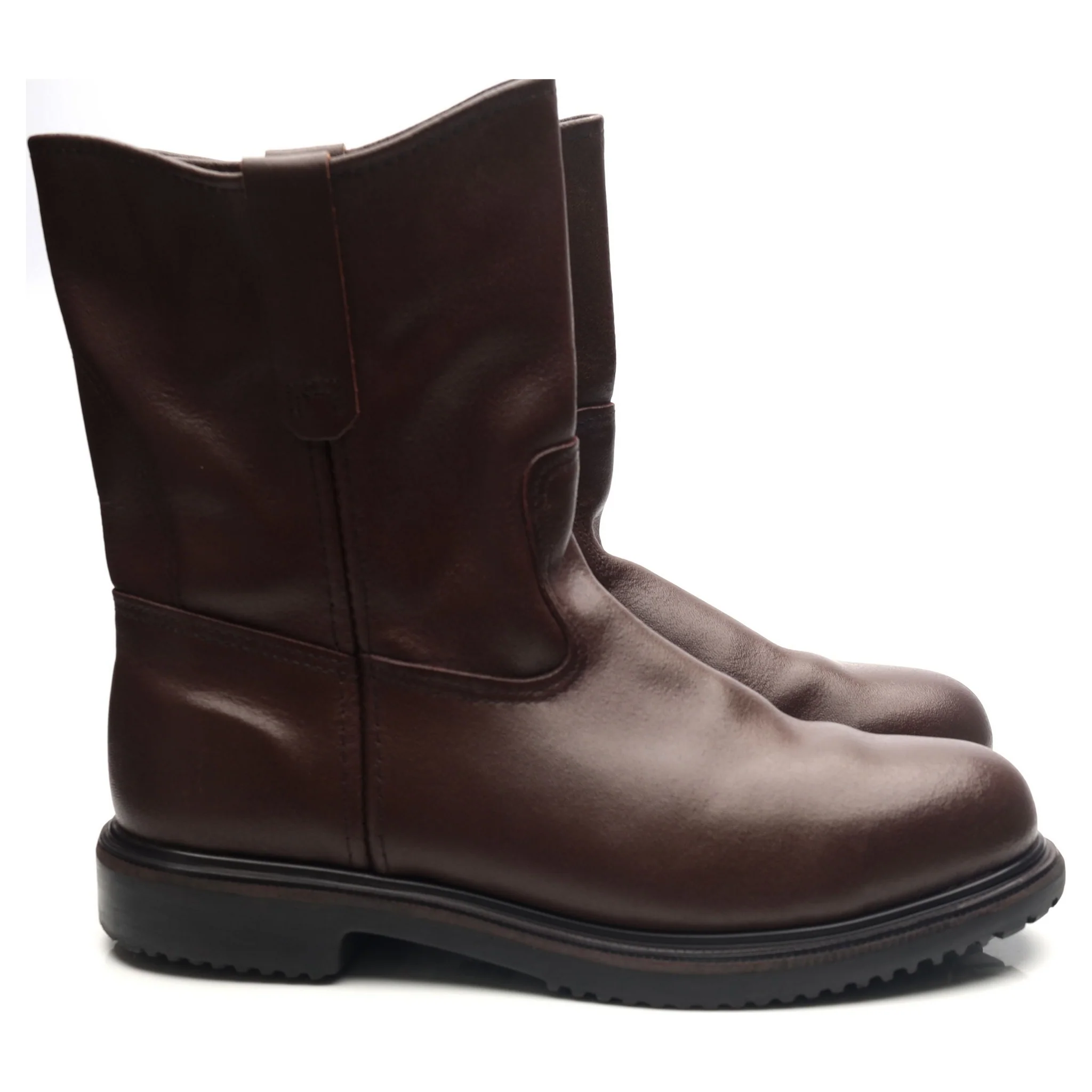 '8264' Dark Brown Leather Pull On Boots UK 10.5 US 11.5 - Image 6