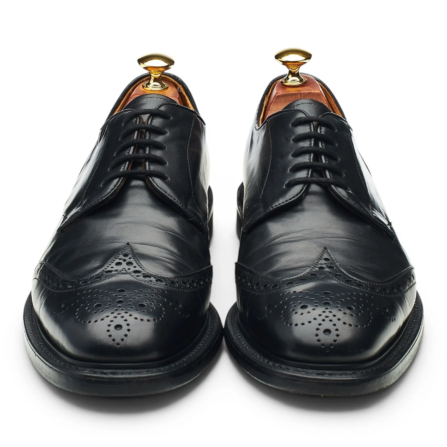 'Regent' Black Leather Derby Brogues UK 9 F - Image 2