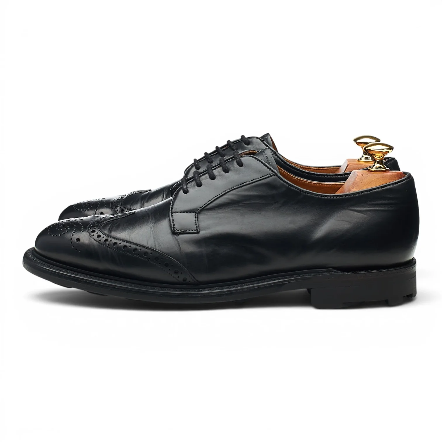 'Regent' Black Leather Derby Brogues UK 9 F - Image 3