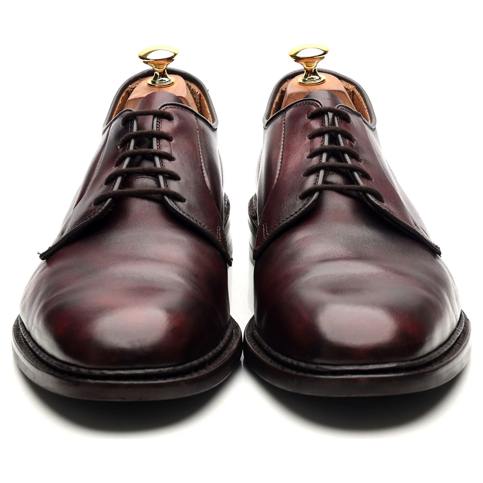 'Robert' Burgundy Museum Leather Derby UK 10 - Image 8