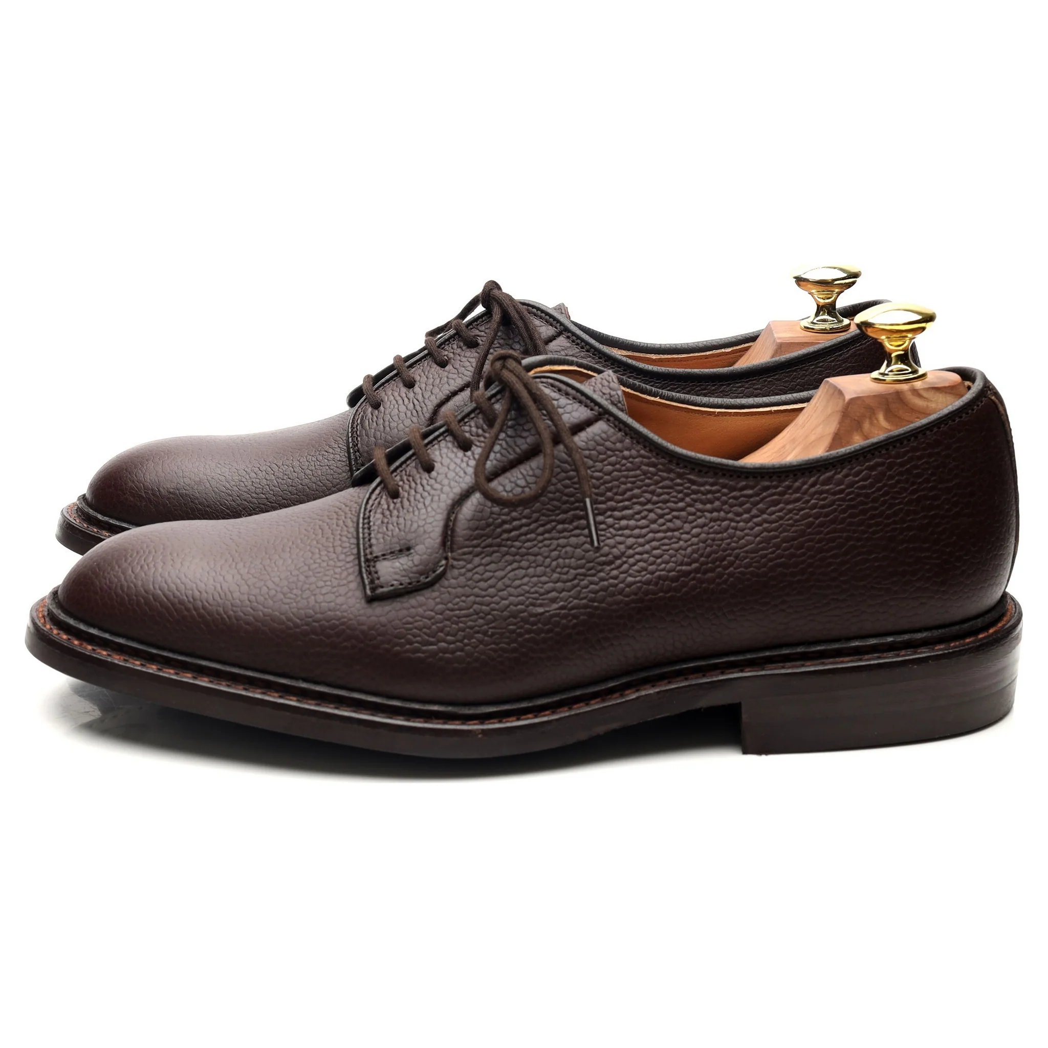 'Robert' Dark Brown Leather Derby UK 7 - Image 2