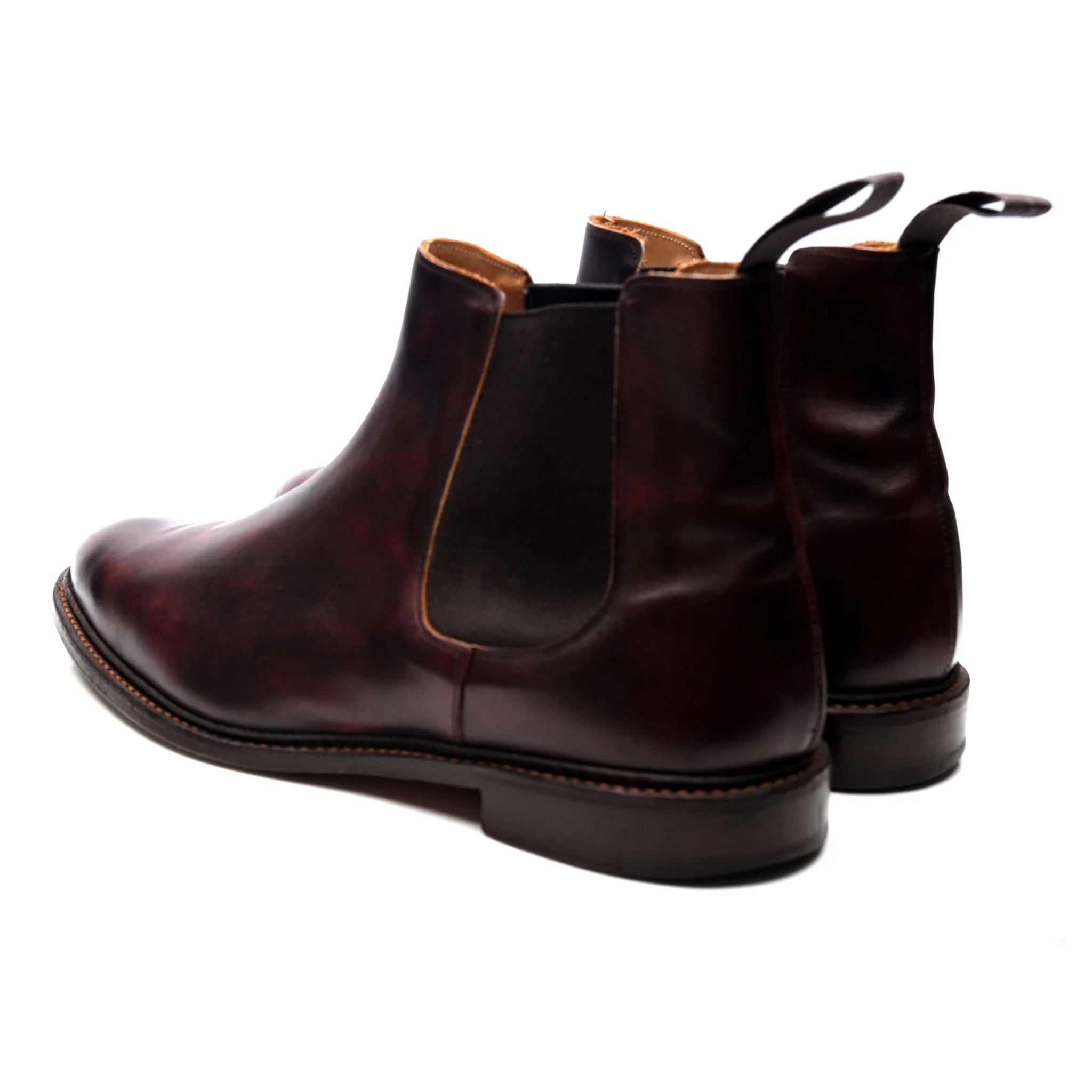 'Roxbury' Burgundy Museum Leather Chelsea Boots UK 12 - Image 3