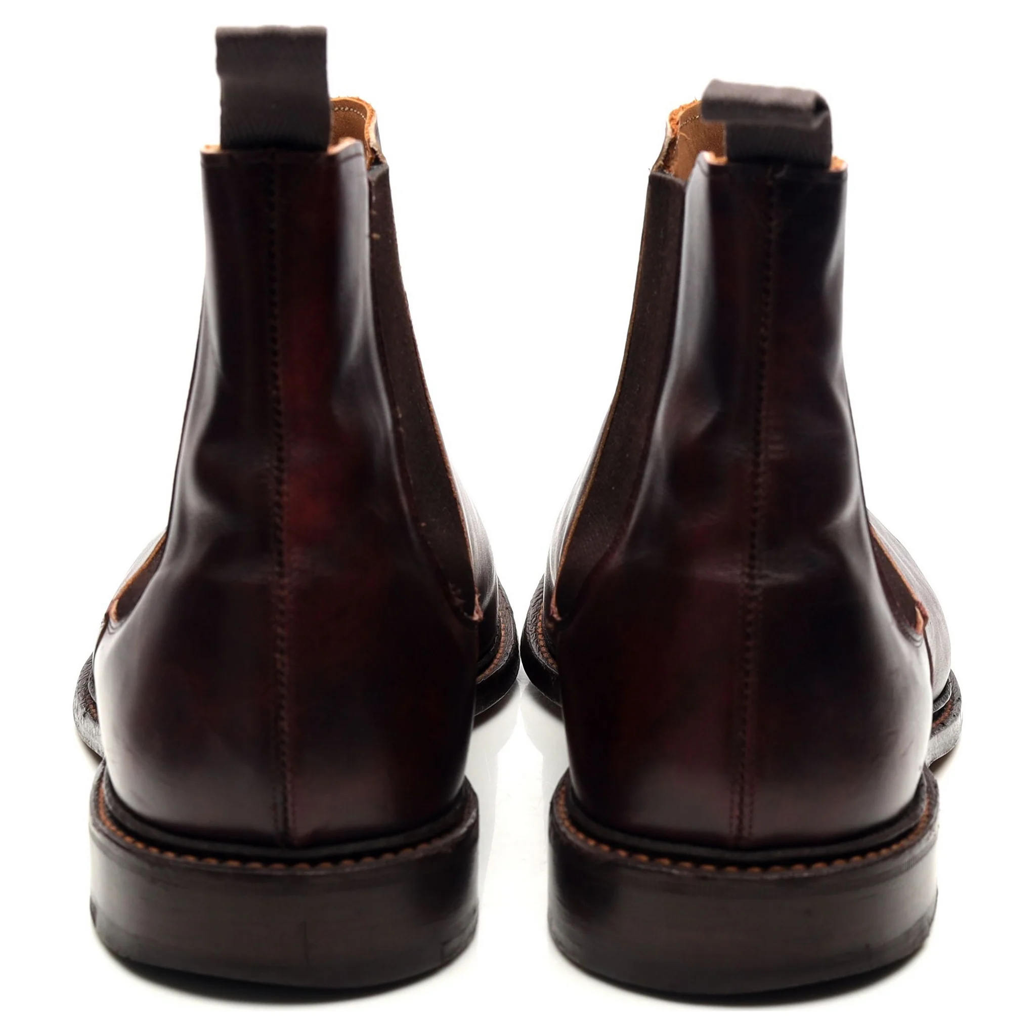 'Roxbury' Burgundy Museum Leather Chelsea Boots UK 12 - Image 4