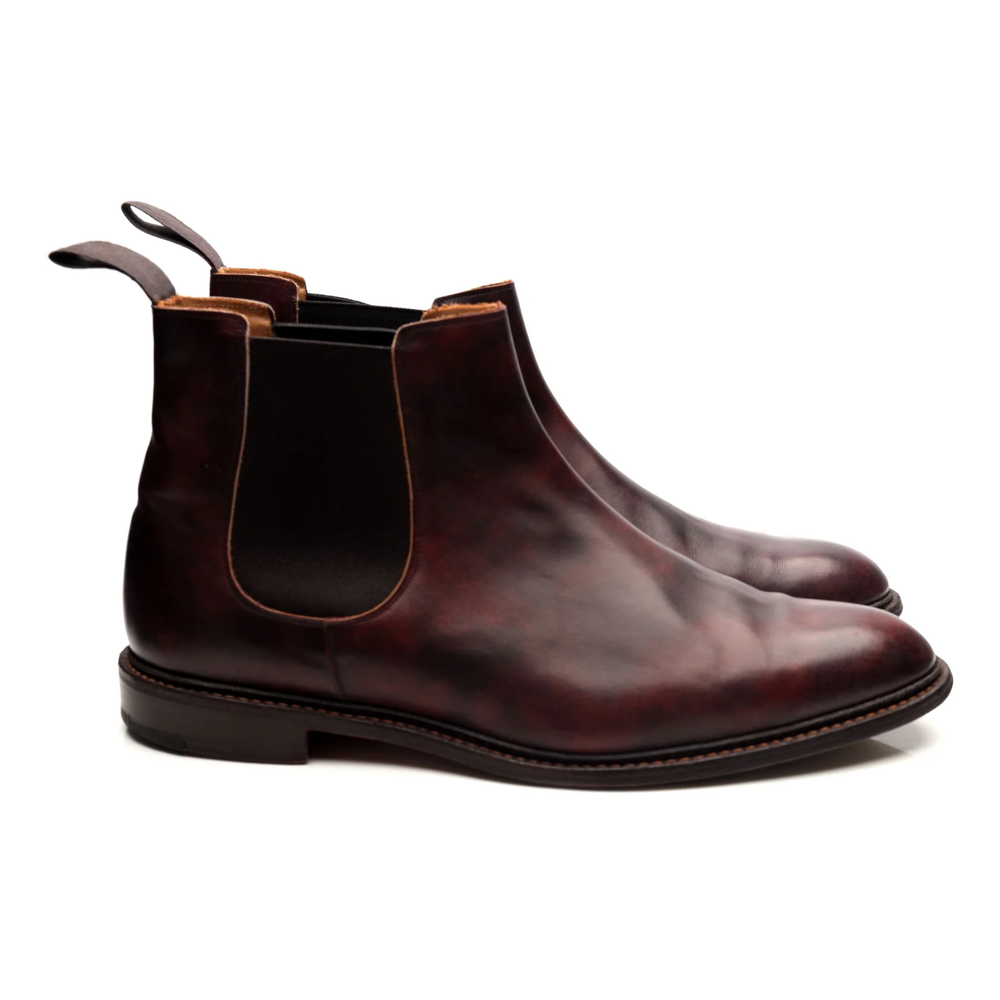 'Roxbury' Burgundy Museum Leather Chelsea Boots UK 12 - Image 6