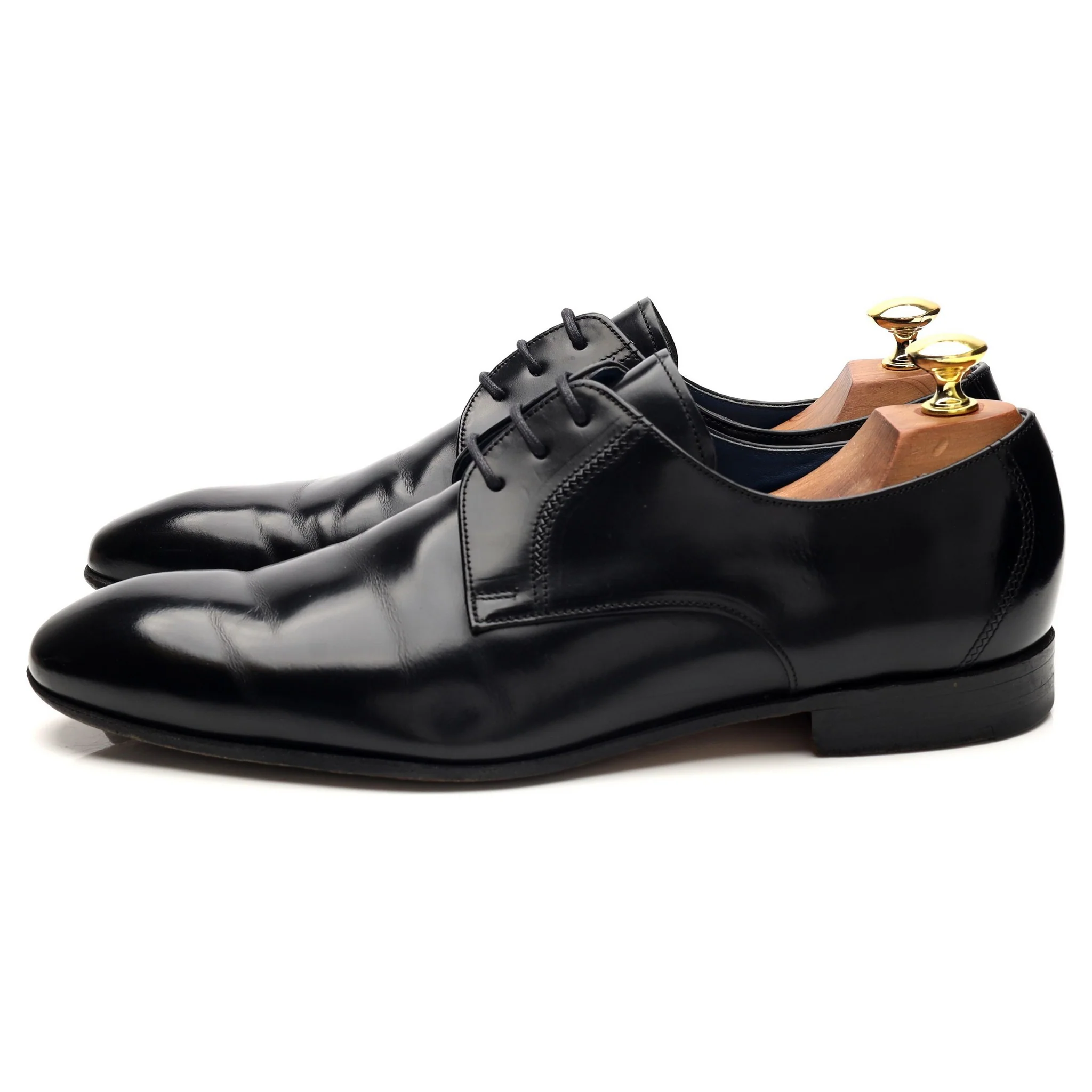 'Rutherford' Black Leather Derby UK 8 G - Image 3