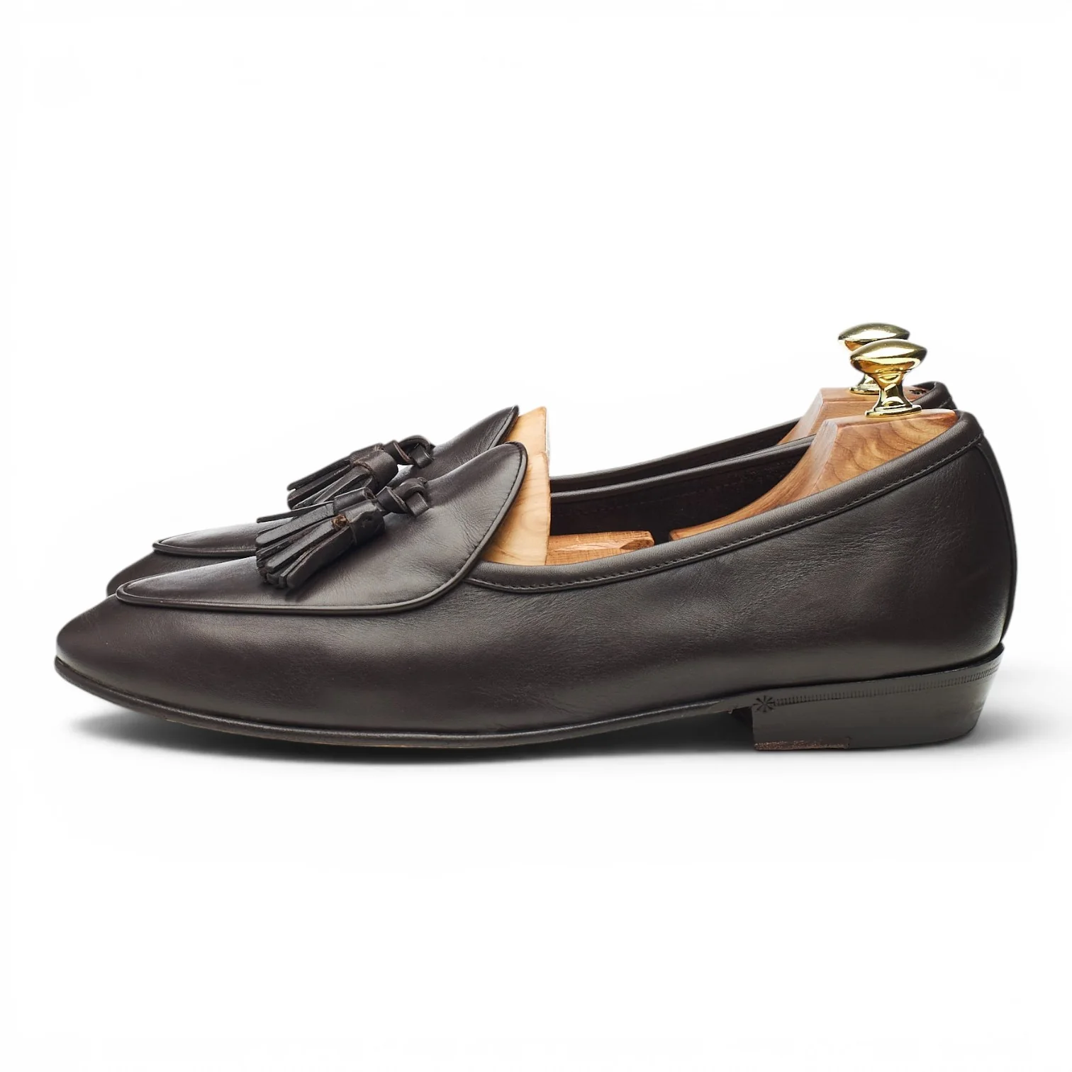 'Sagan Classic' Dark Brown Leather Tassel Loafers UK 7 / UK 7.5 - Image 3