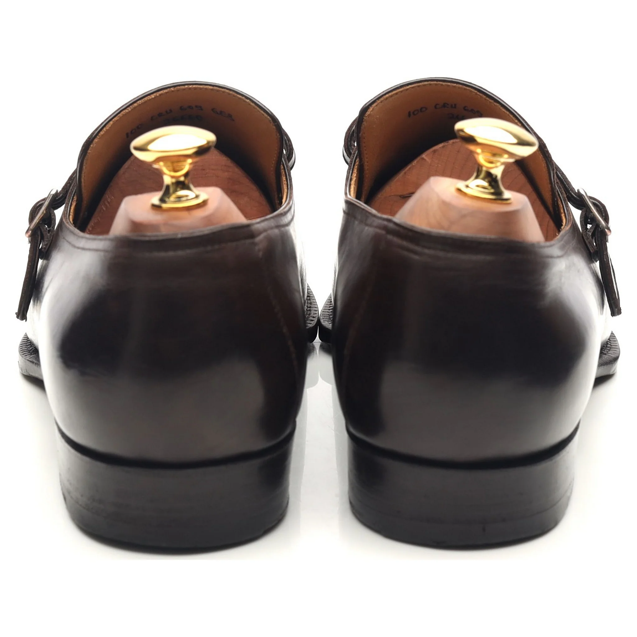 '100' Dark Brown Leather Monk Strap UK 9 F - Image 4