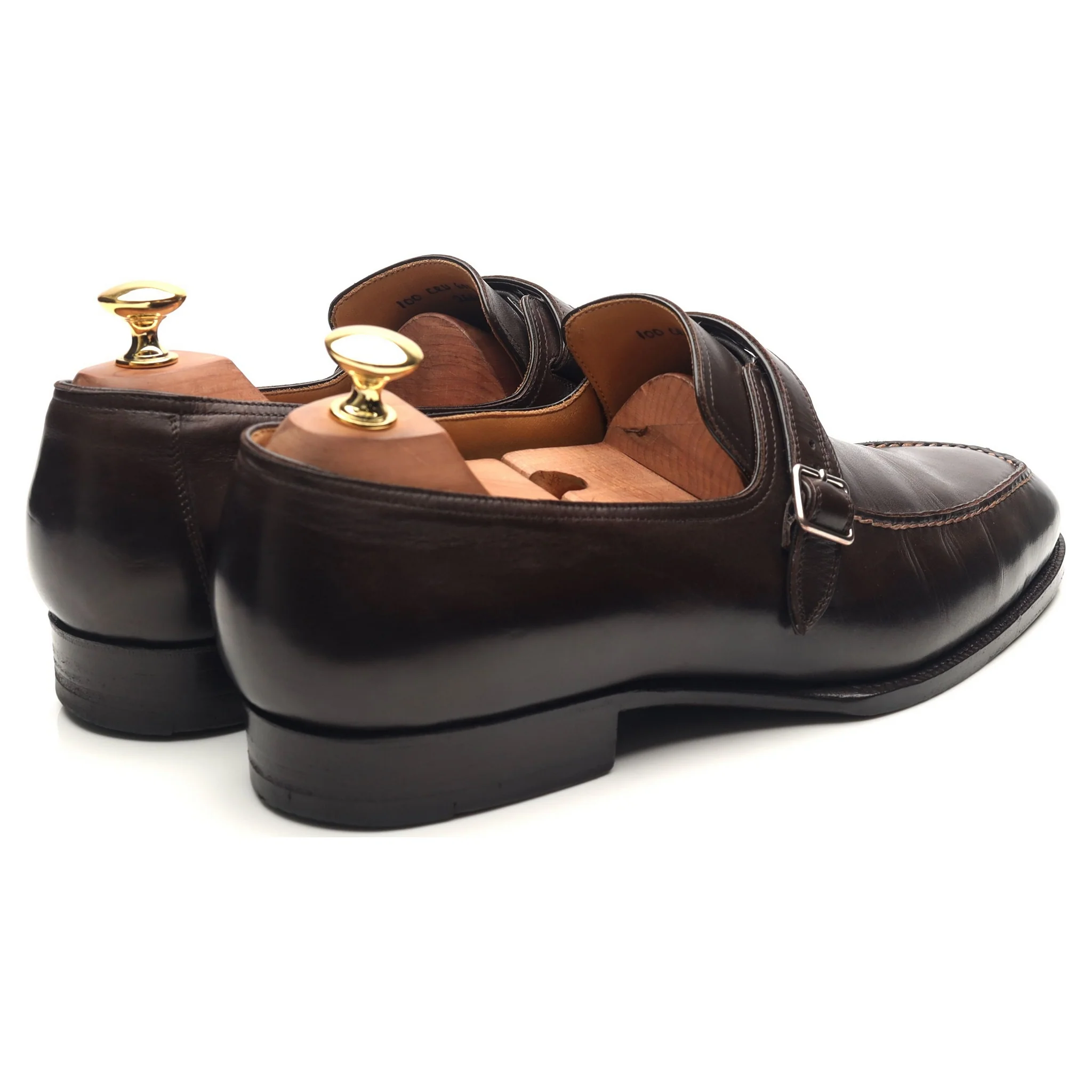 '100' Dark Brown Leather Monk Strap UK 9 F - Image 5