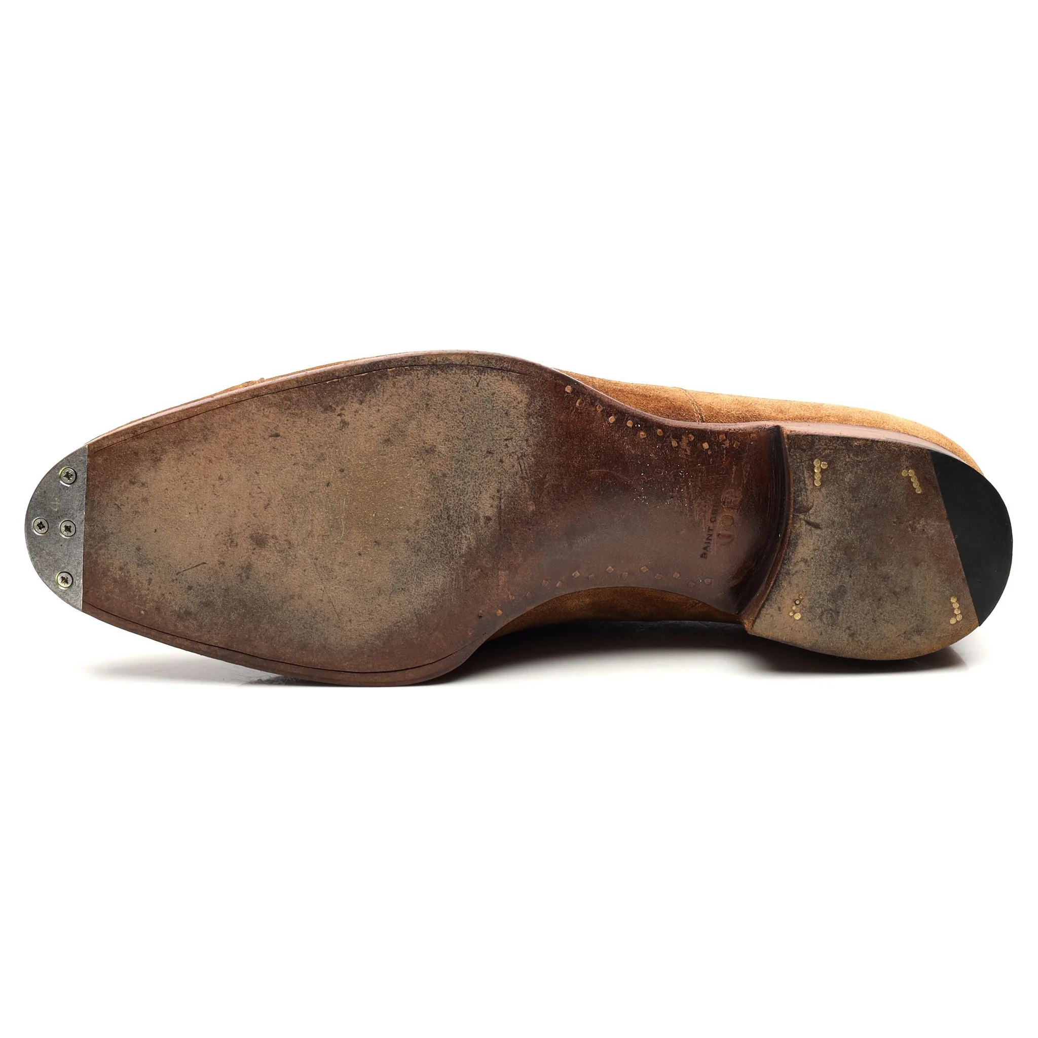 Drake's Tan Brown Suede Oxford Semi Brogues UK 10 F - Image 11
