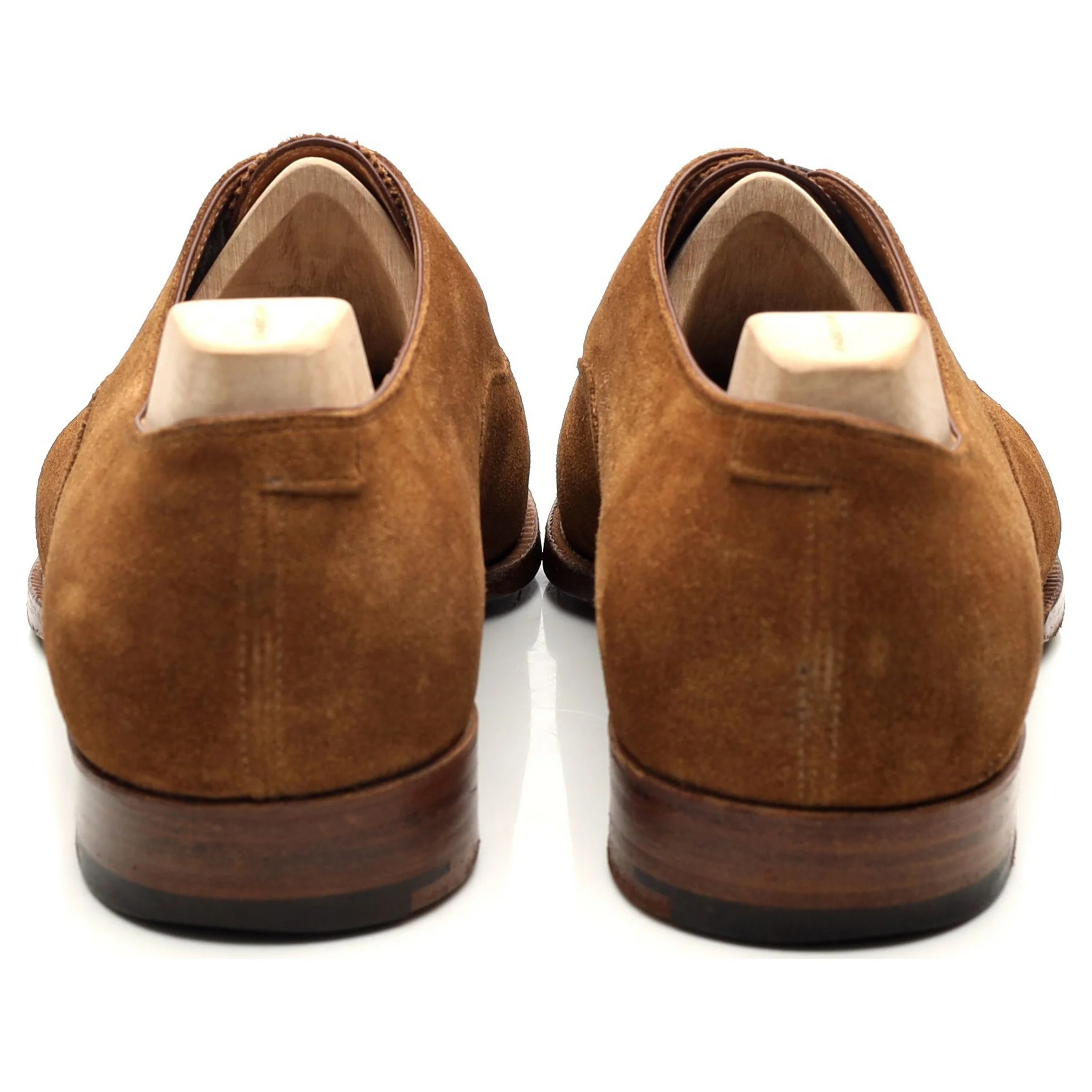 Drake's Tan Brown Suede Oxford Semi Brogues UK 10 F - Image 4