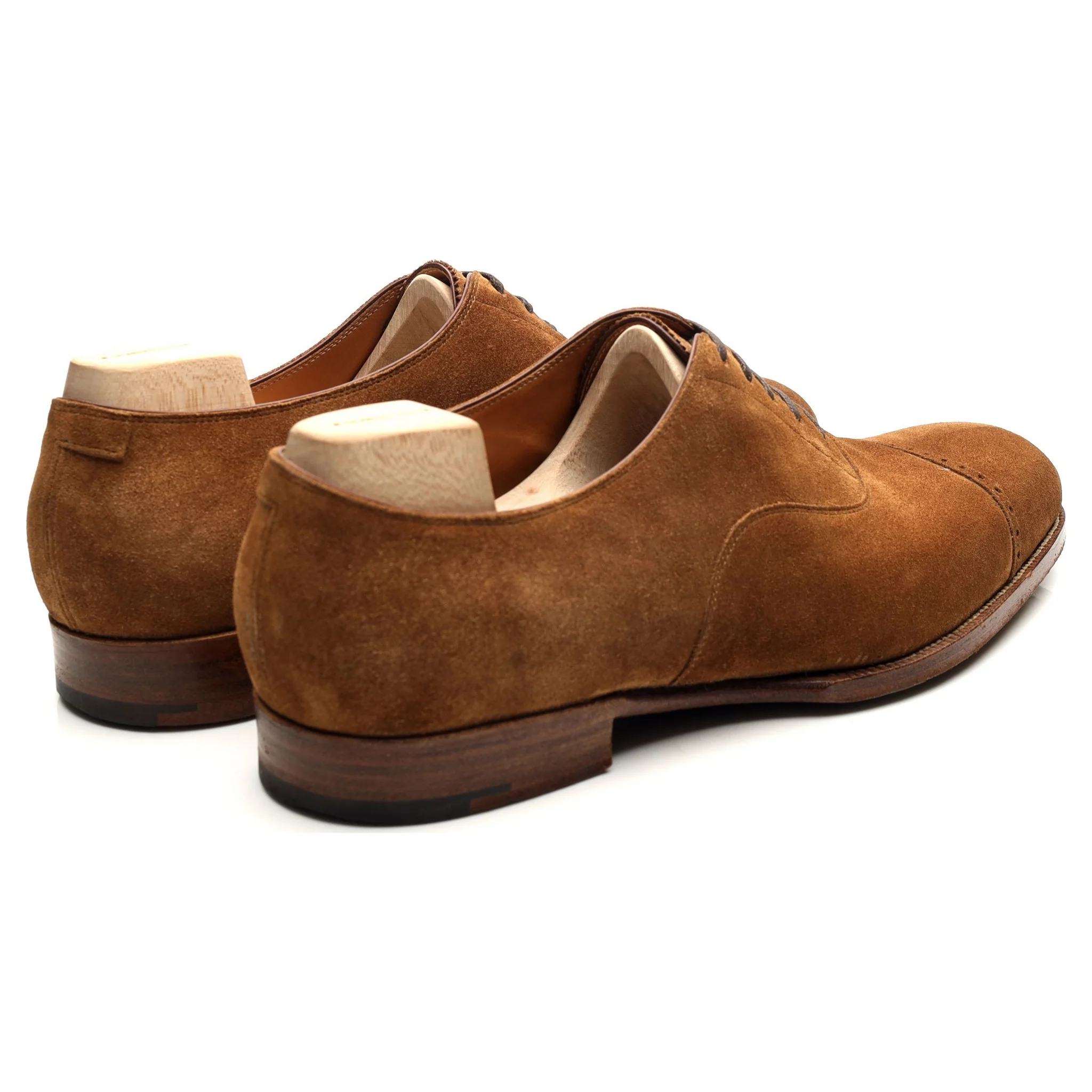 Drake's Tan Brown Suede Oxford Semi Brogues UK 10 F - Image 5