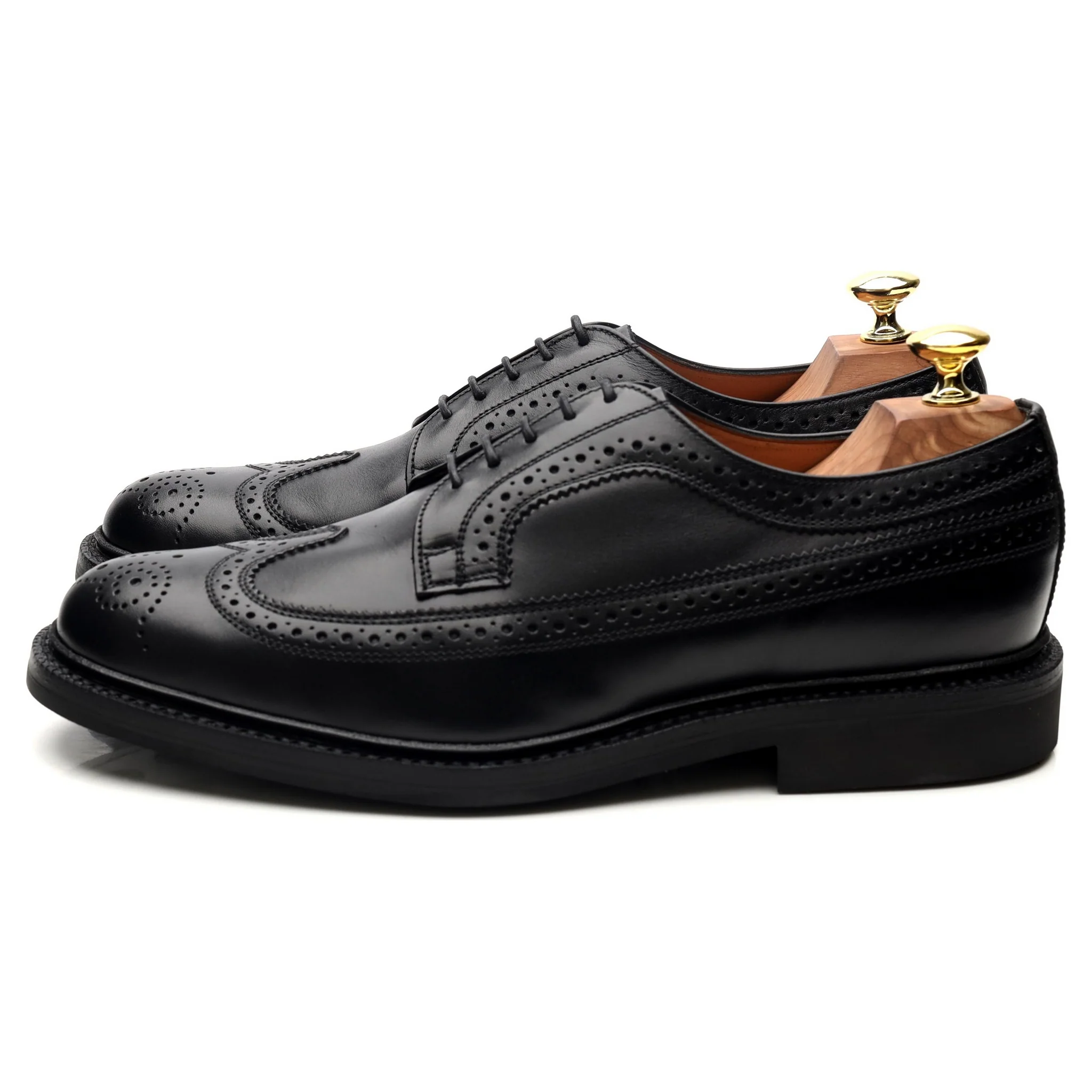 'Kingston' Black Leather Derby Brogues UK 7.5 F - Image 2