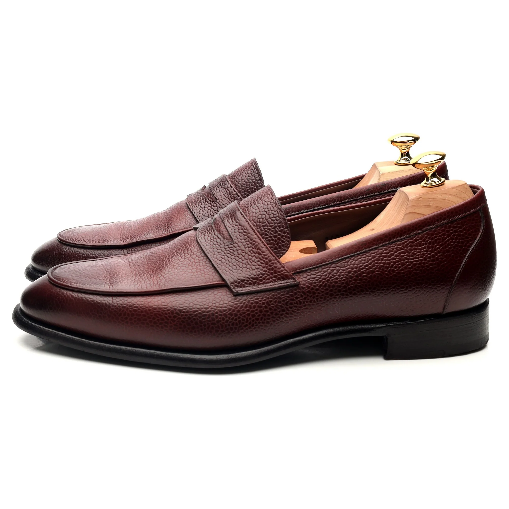 Herring Burgundy Leather Loafers UK 10.5 - Image 2