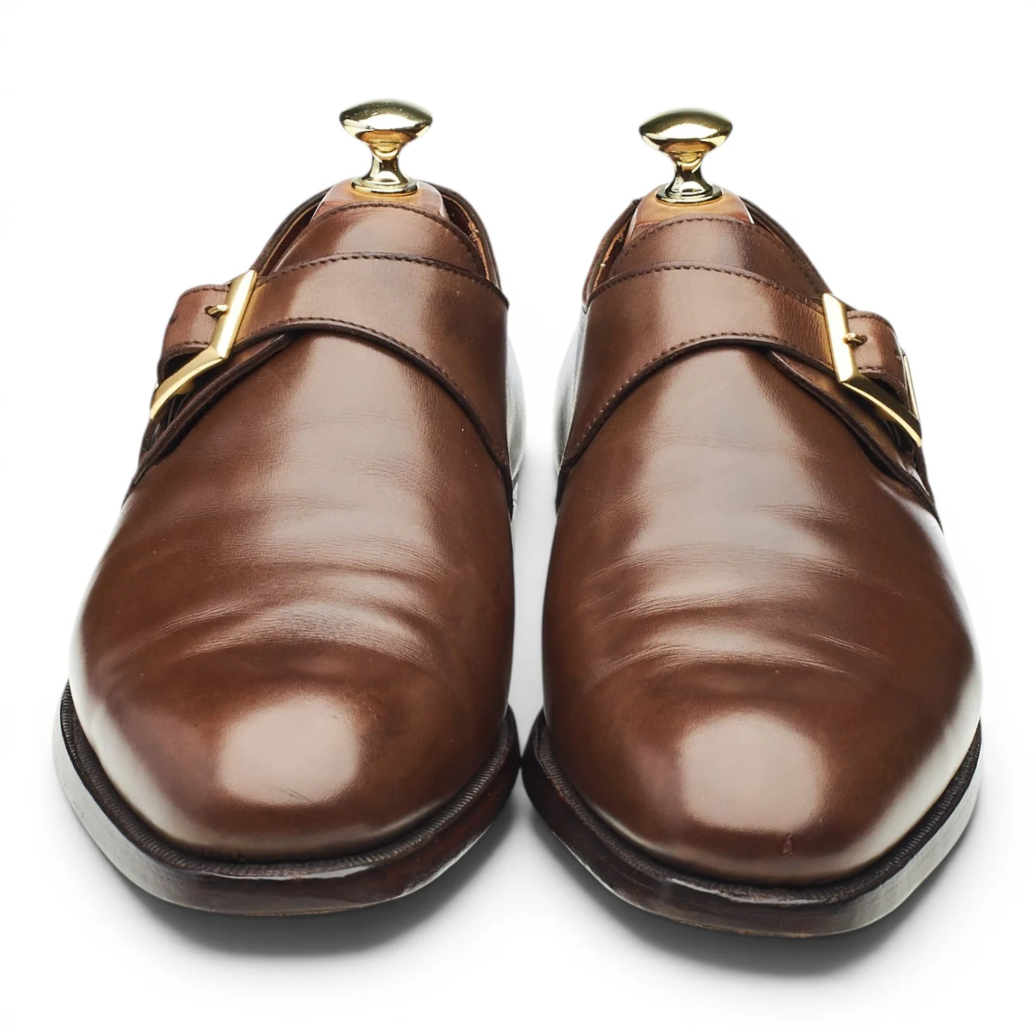 'Savile' Dark Brown Leather Monk Strap UK 7 E - Image 2